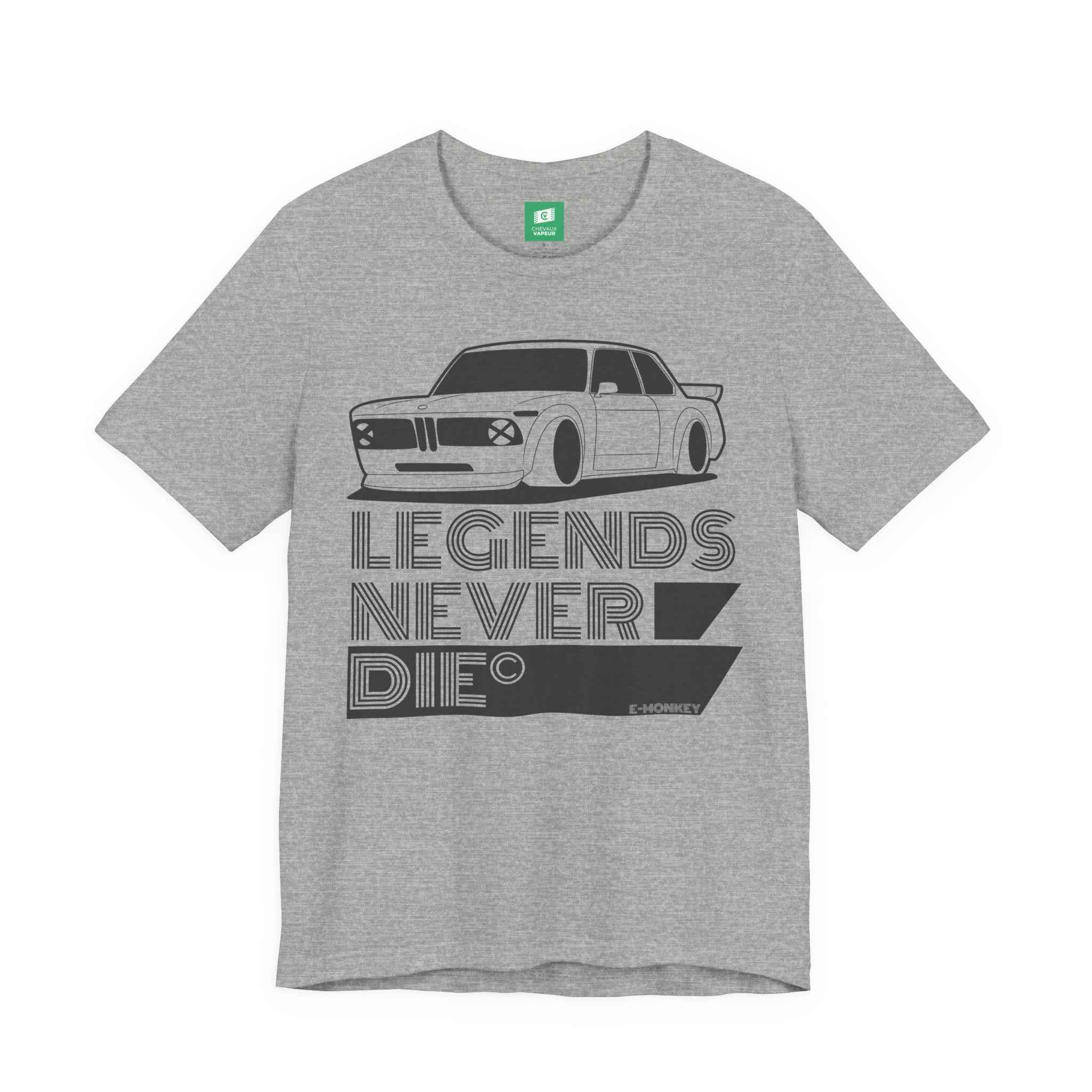 BMW 2002 T-Shirt 'Legends Never Die' - Vintage E10 Classic Car Tee