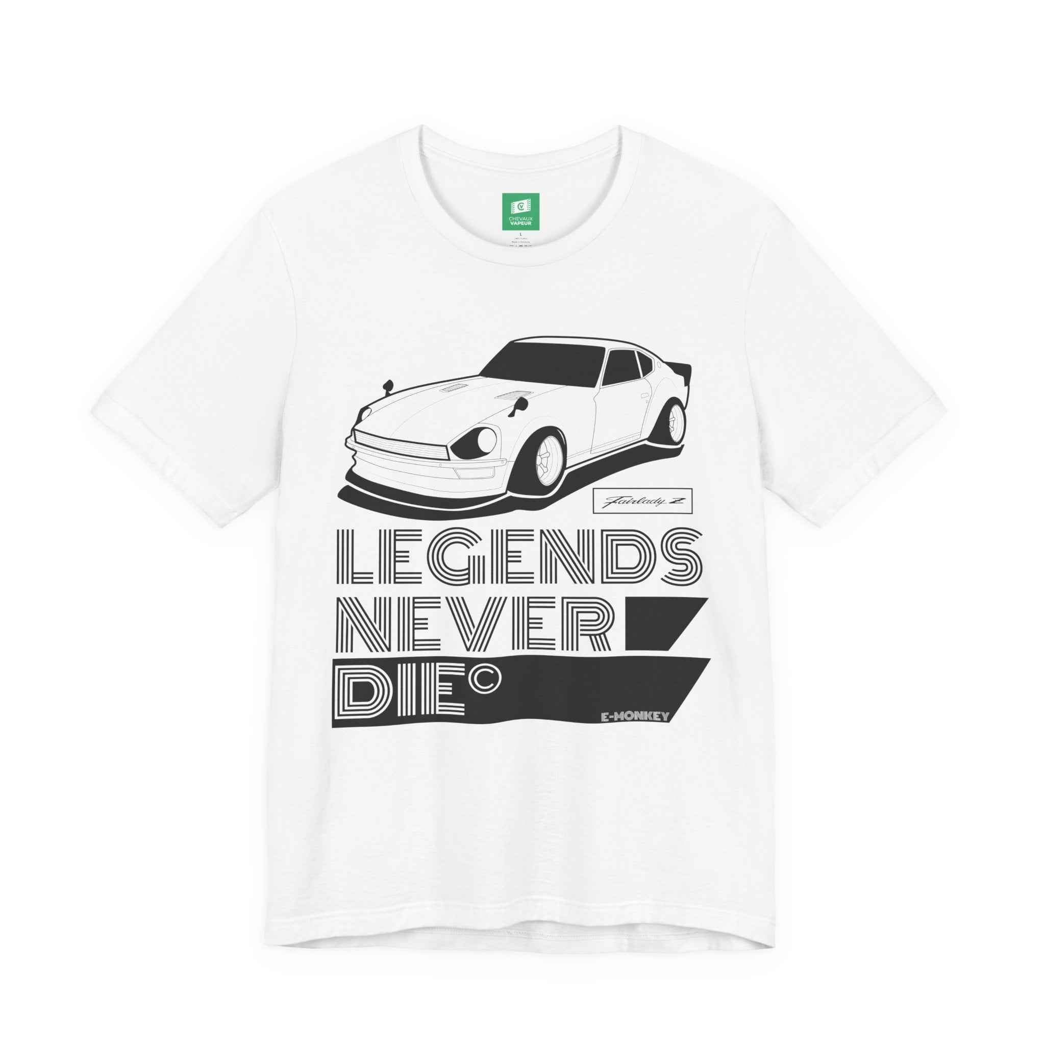 Fairlady Z T-Shirt Legends Never Die - Classic Datsun Z Car Tee