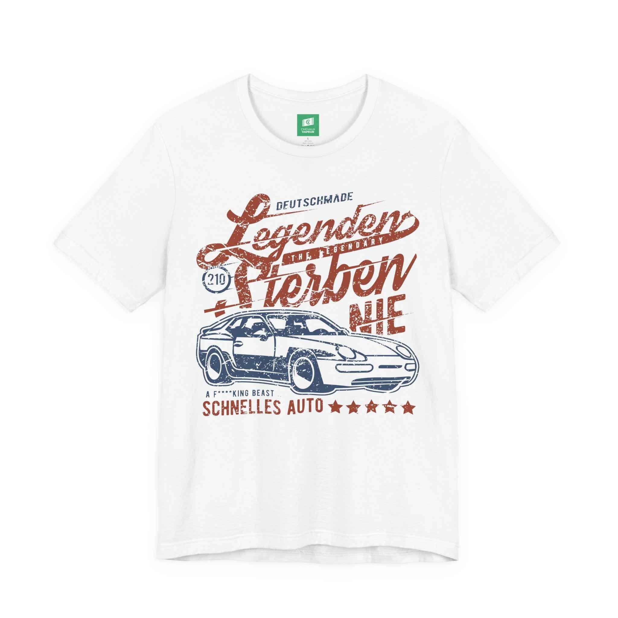 Porsche 968 T-Shirt Legends Never Die- Classic Vintage Sports Car Tee