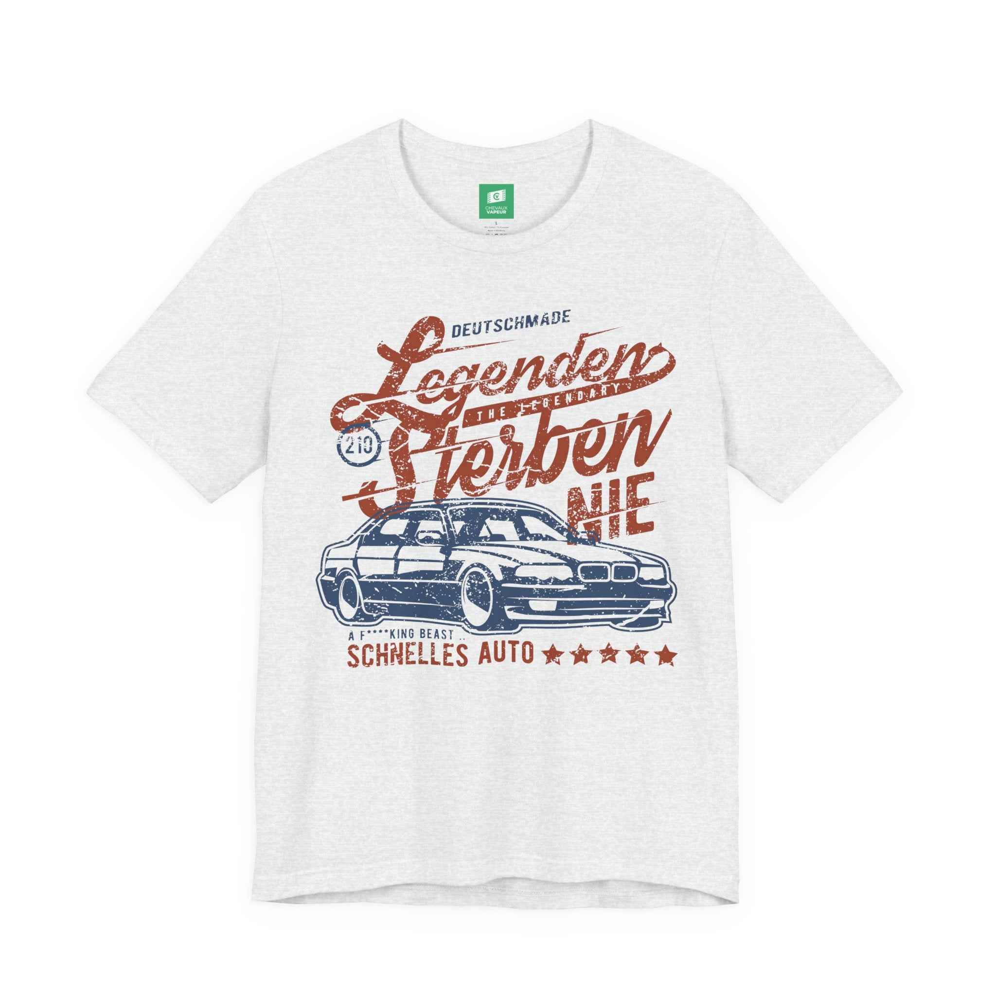 BMW E38 T-Shirt Legends Never Die - Classic 7 Series Vintage Tee