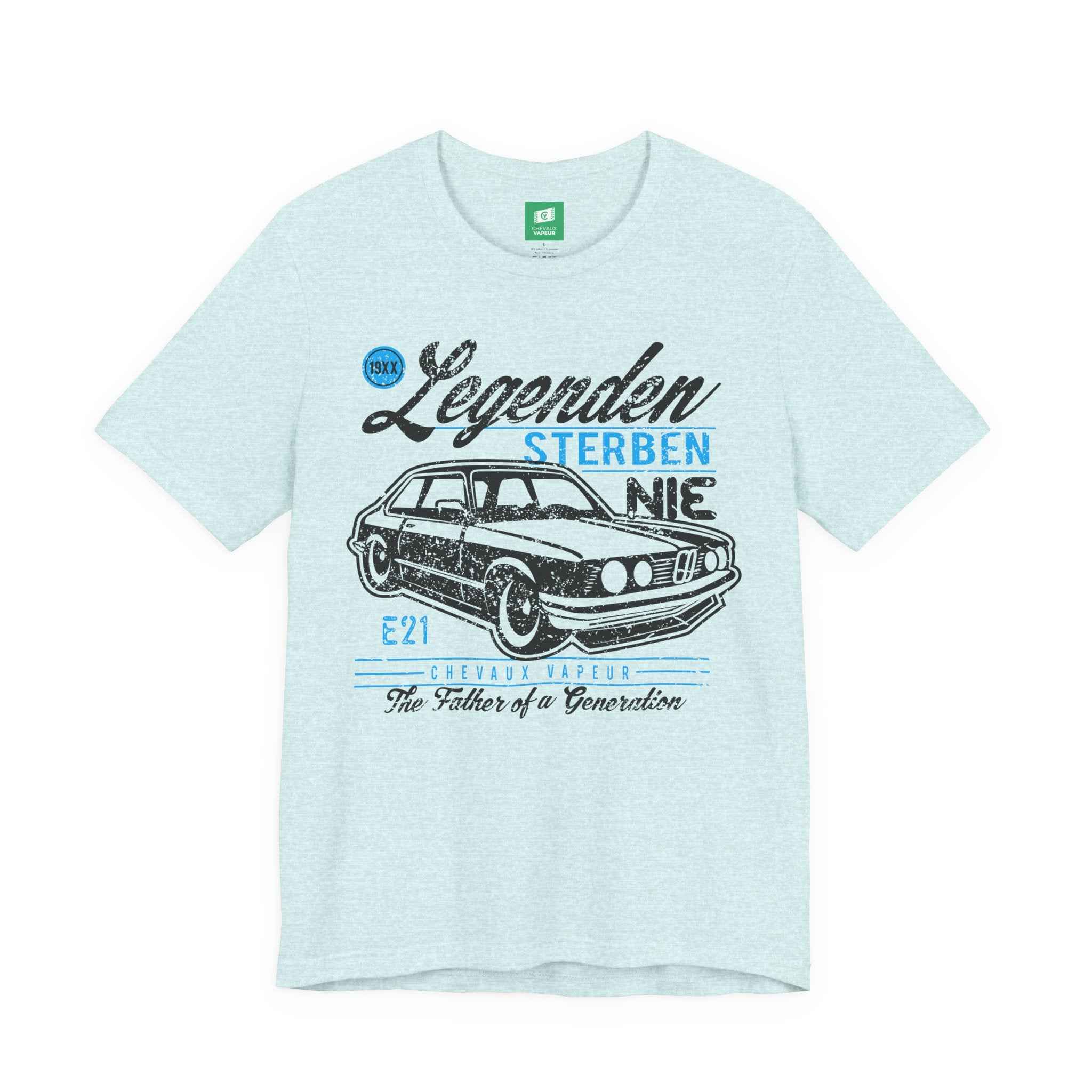 BMW E21 T-Shirt Legends Never Die - Retro 3 Series Car Tee