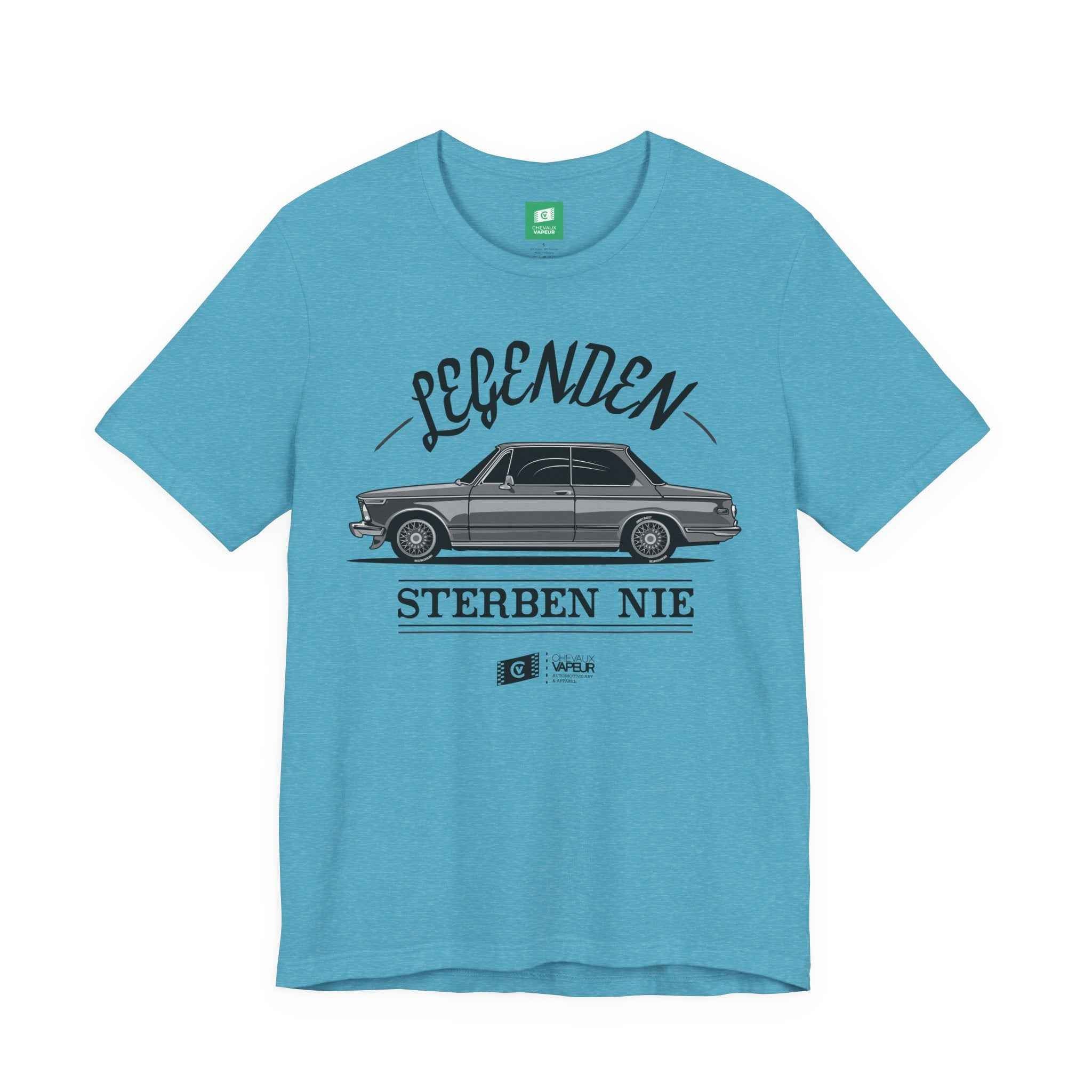 BMW 2002 T-Shirt Legends Never Die - Vintage Classic Car Tee