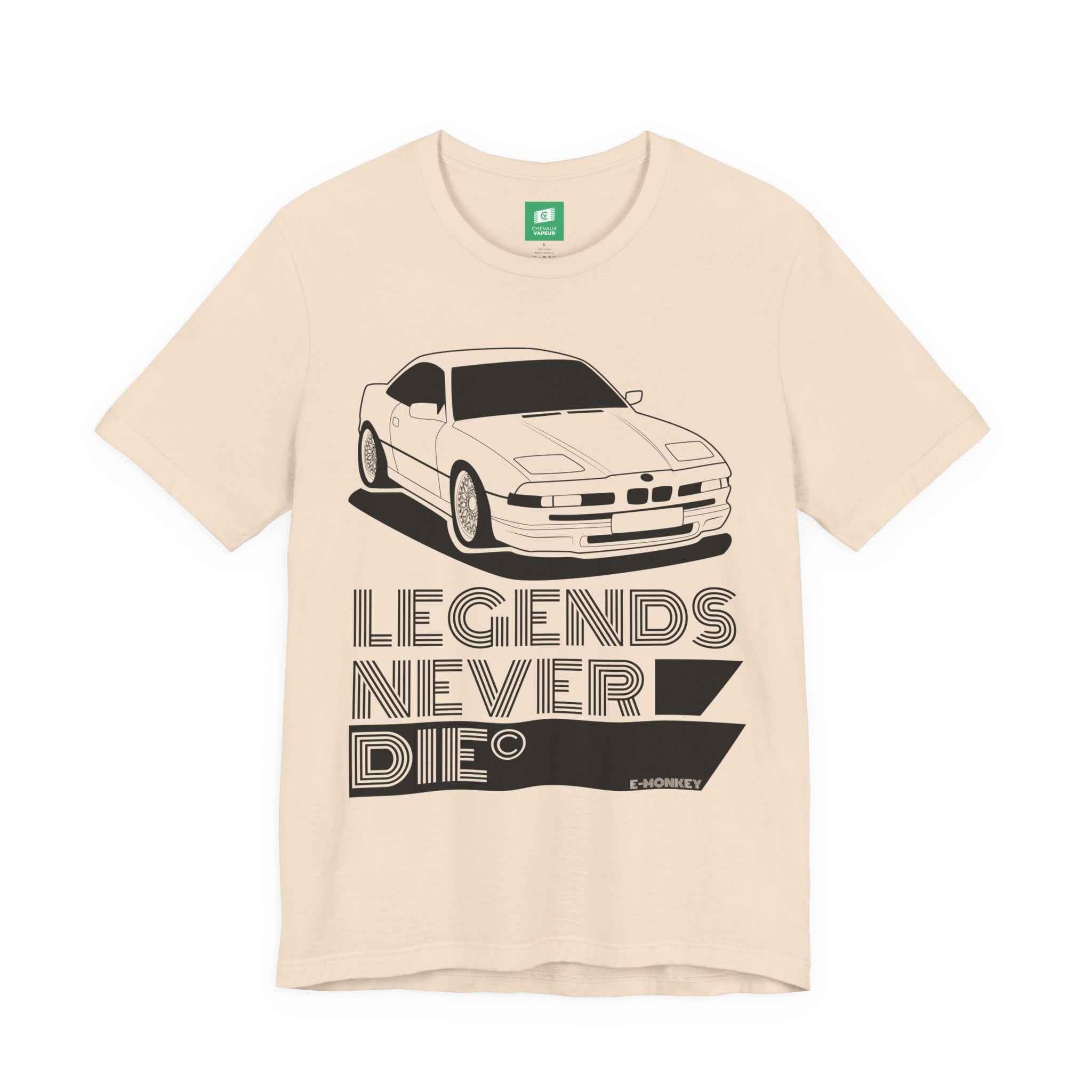 BMW E31 T-Shirt Legends Never Die - Classic 8 Series Retro Motorsport Tee