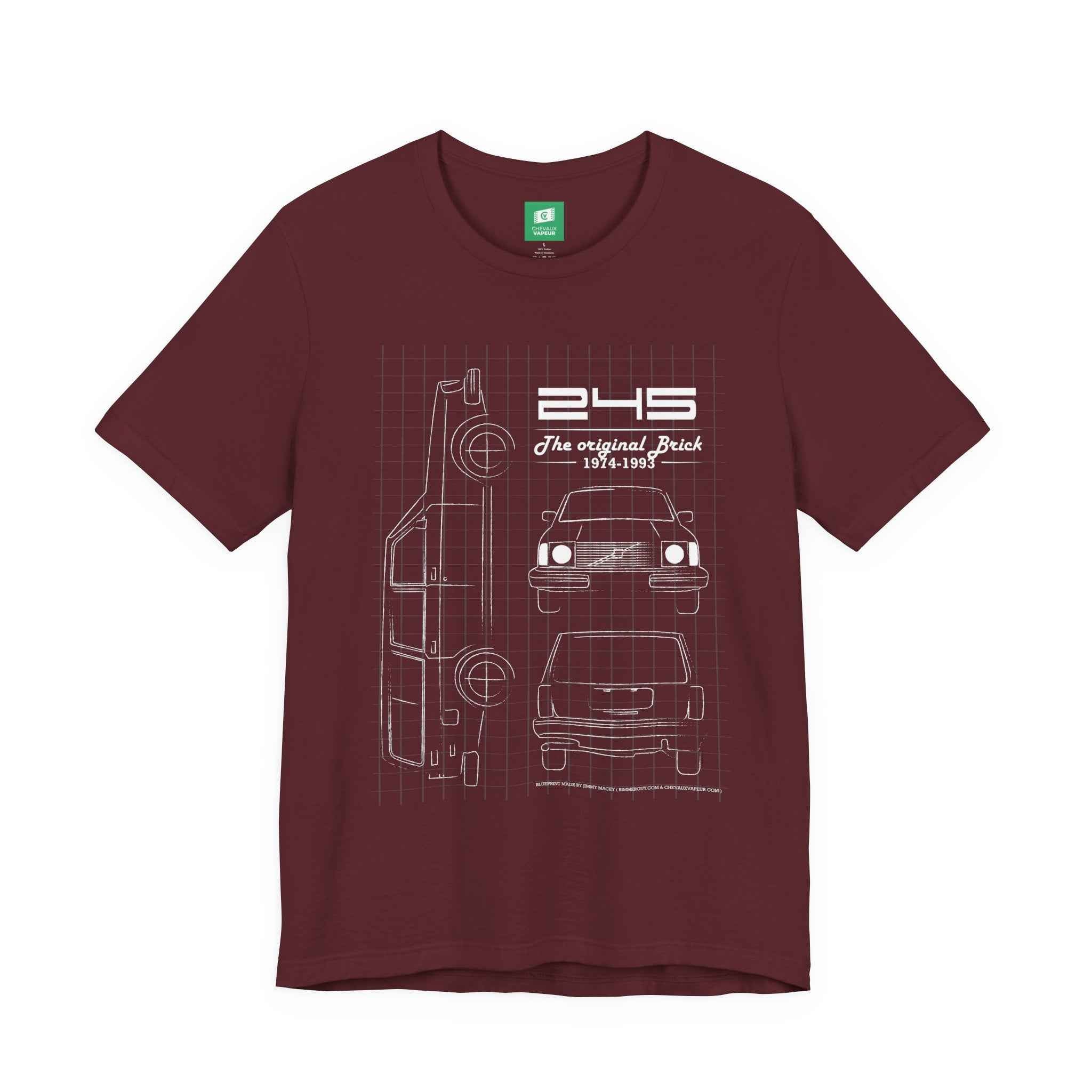 Volvo 245 Blueprint T-Shirt - Classic Volvo Wagon Tee