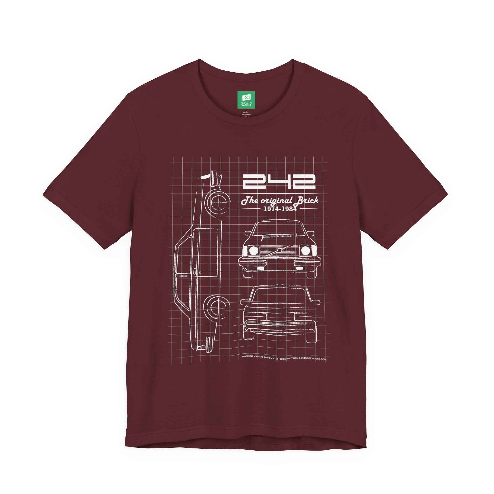Volvo 242 Blueprint T-Shirt - Classic Volvo 240 Tee
