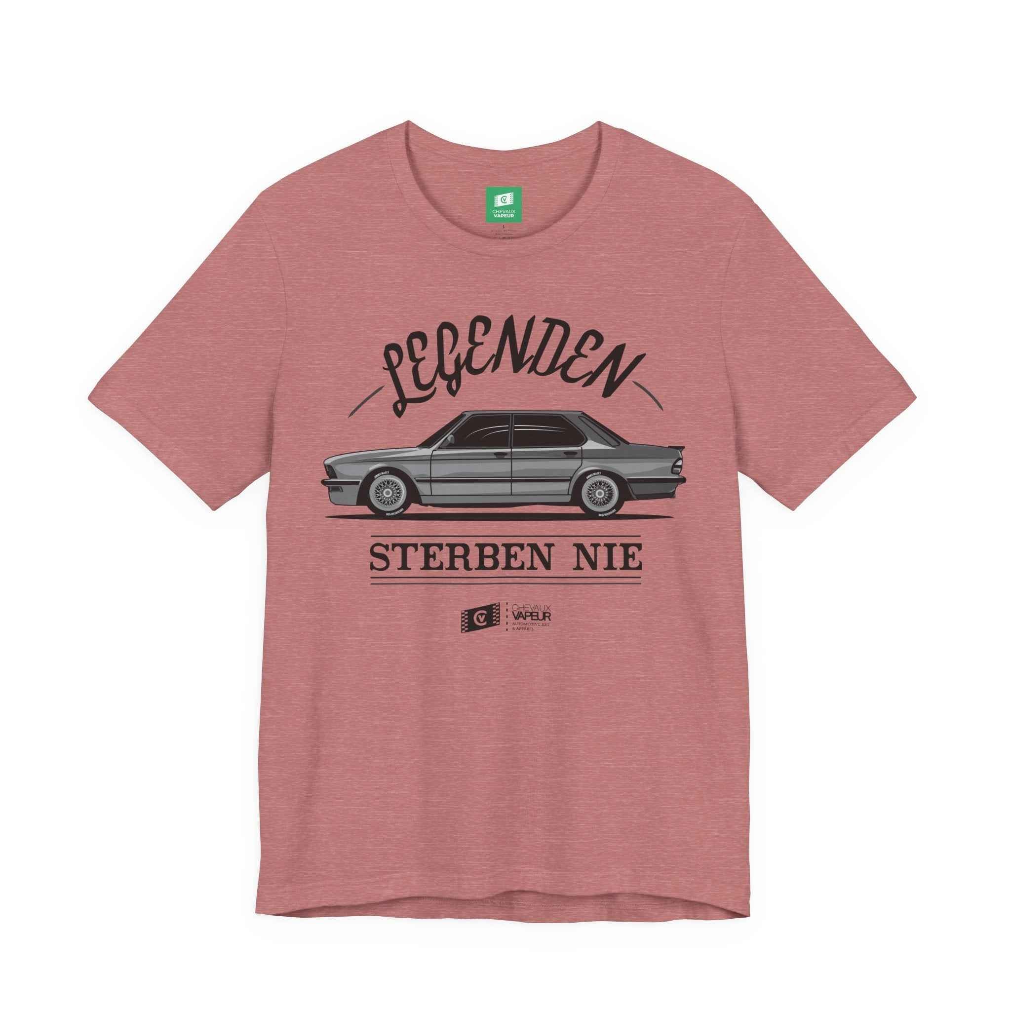 BMW E28 Legends Never Die T-Shirt - Classic 5 Series Retro Tee