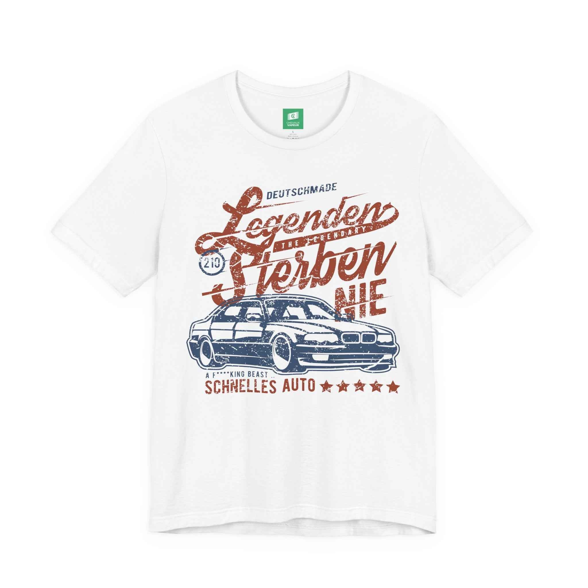 BMW E38 T-Shirt Legends Never Die - Classic 7 Series Vintage Tee