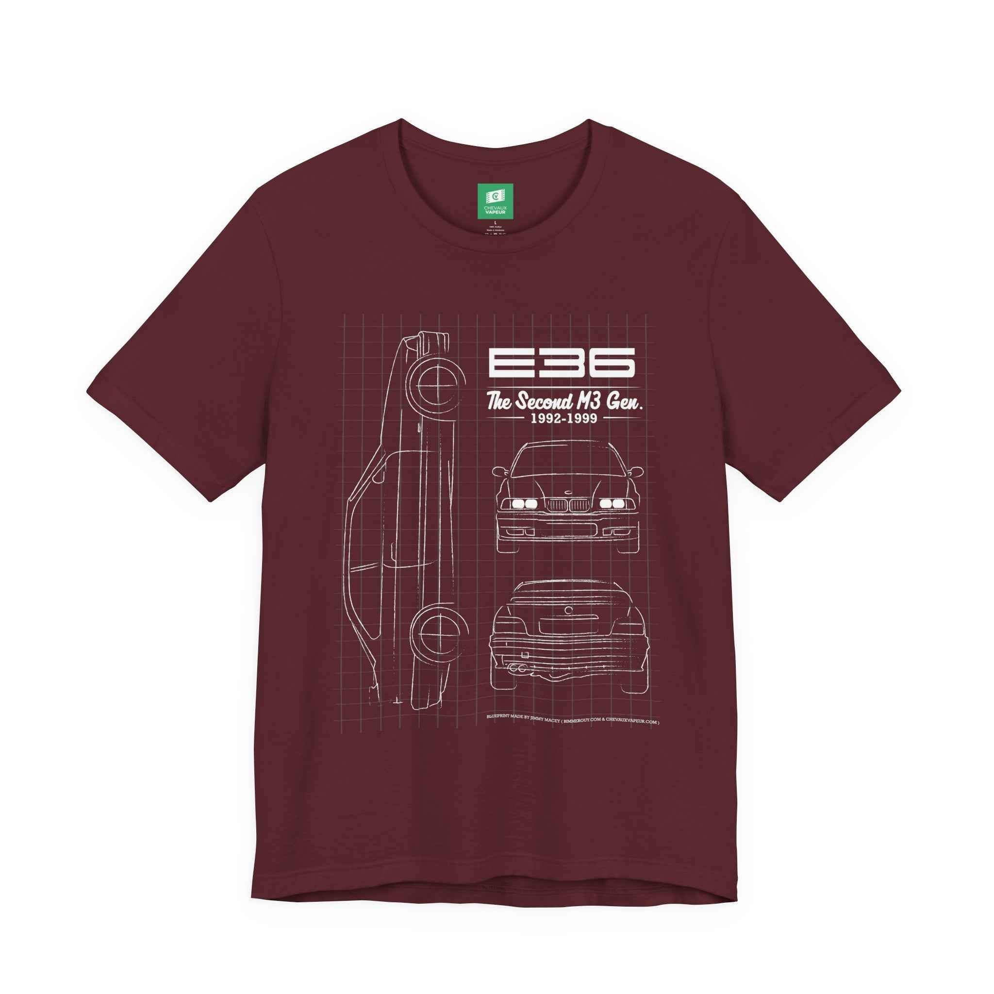 BMW E36 Blueprint T-Shirt - Classic 3 Series Tee