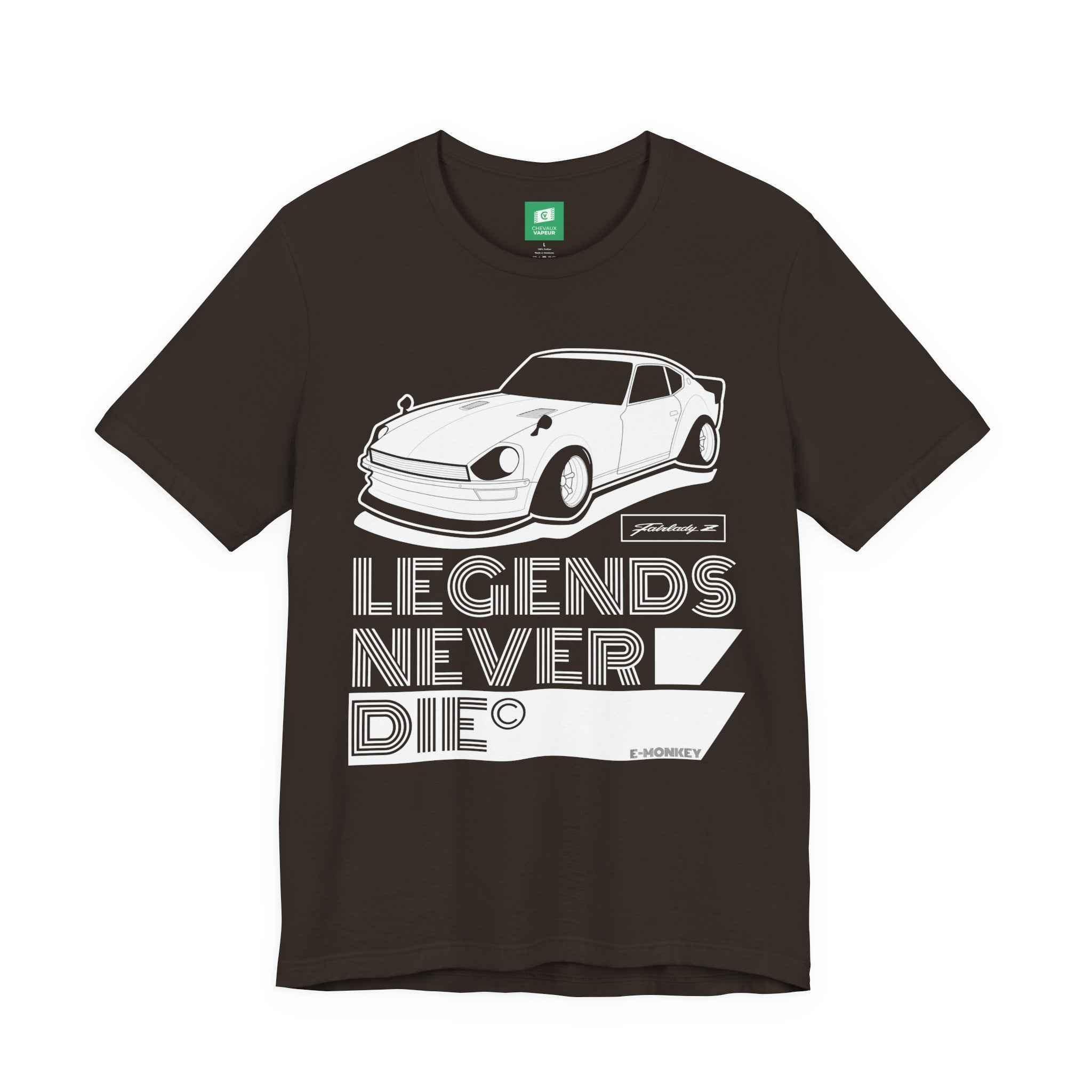 Fairlady Z T-Shirt Legends Never Die - Classic Datsun Z Car Tee