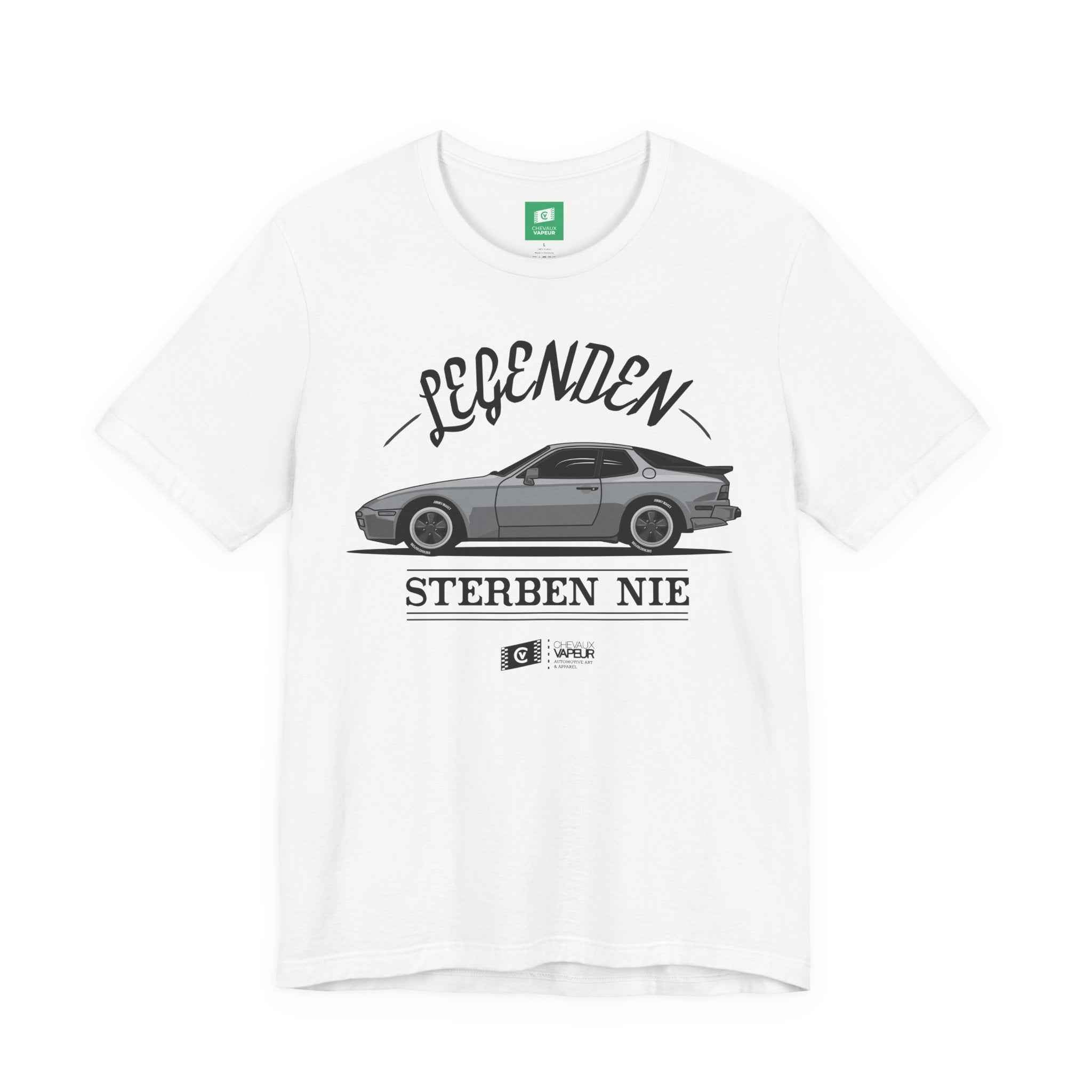 Porsche 944 T-Shirt - Legends Never Die - Retro 80s Sports Car Tee