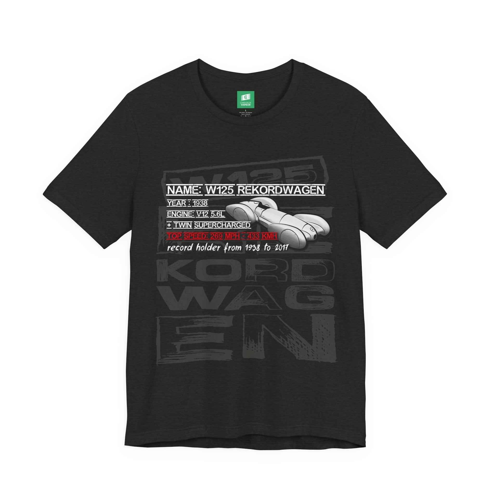 W125 Rekordwagen 1938 T-Shirt - Vintage Mercedes Racing Tee