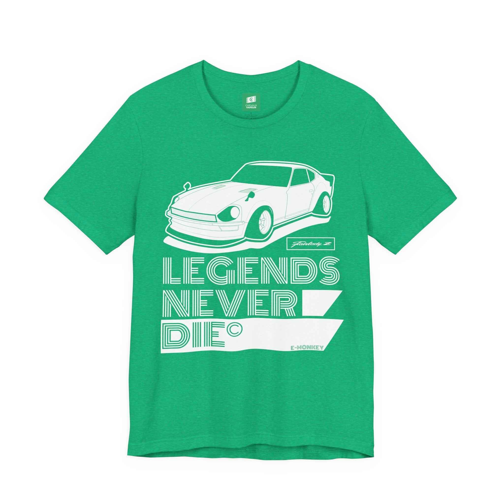 Fairlady Z T-Shirt Legends Never Die - Classic Datsun Z Car Tee