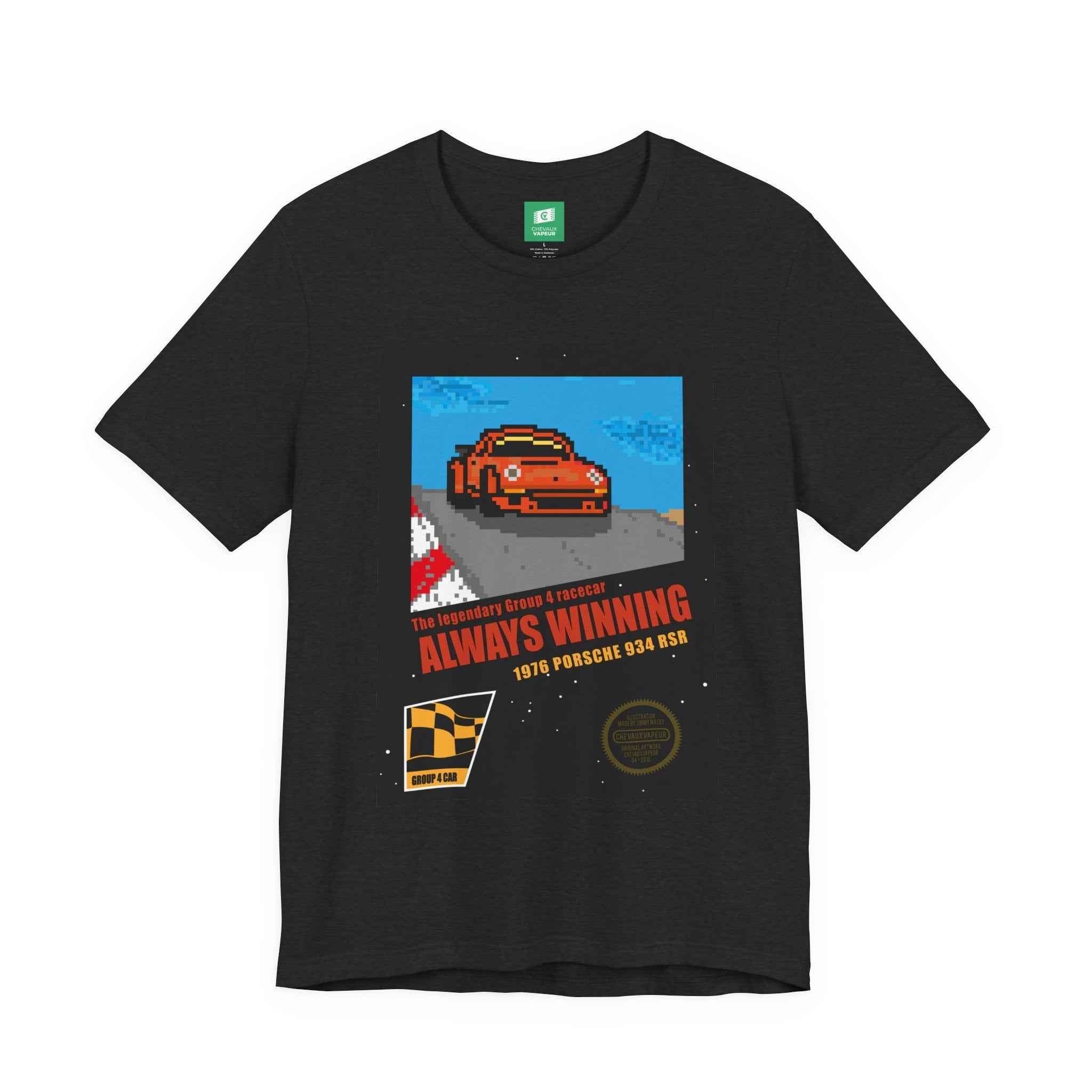 Porsche 934 NES Style T-Shirt - 8-Bit Racing Pixel Art Tee