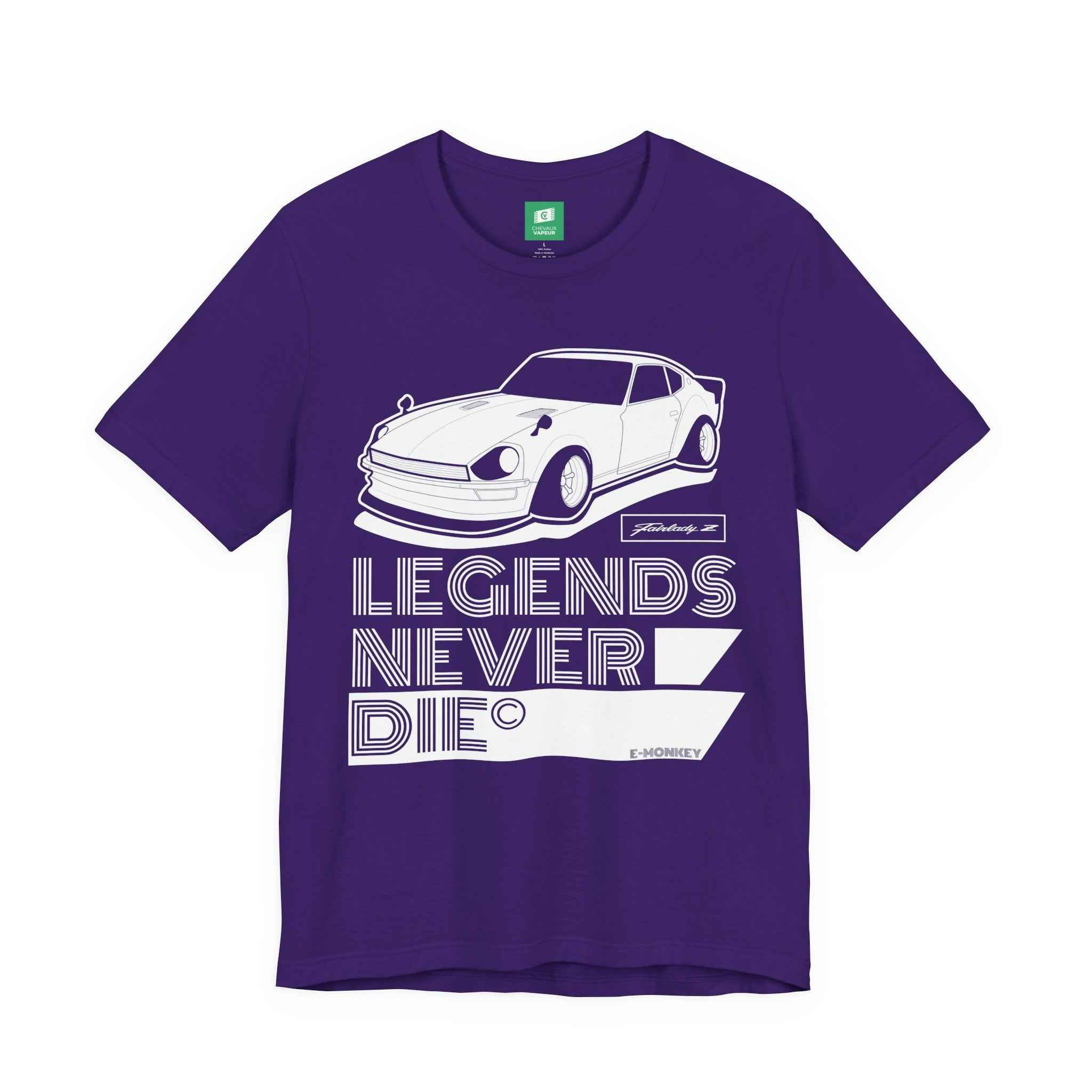 Fairlady Z T-Shirt Legends Never Die - Classic Datsun Z Car Tee