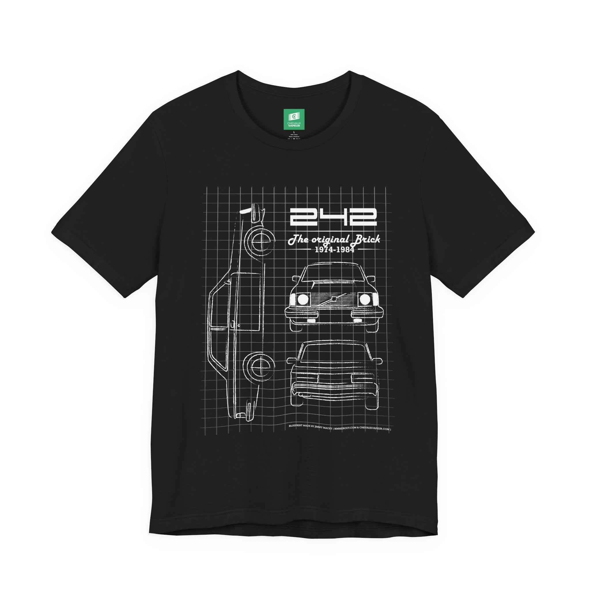 Volvo 242 Blueprint T-Shirt - Classic Volvo 240 Tee