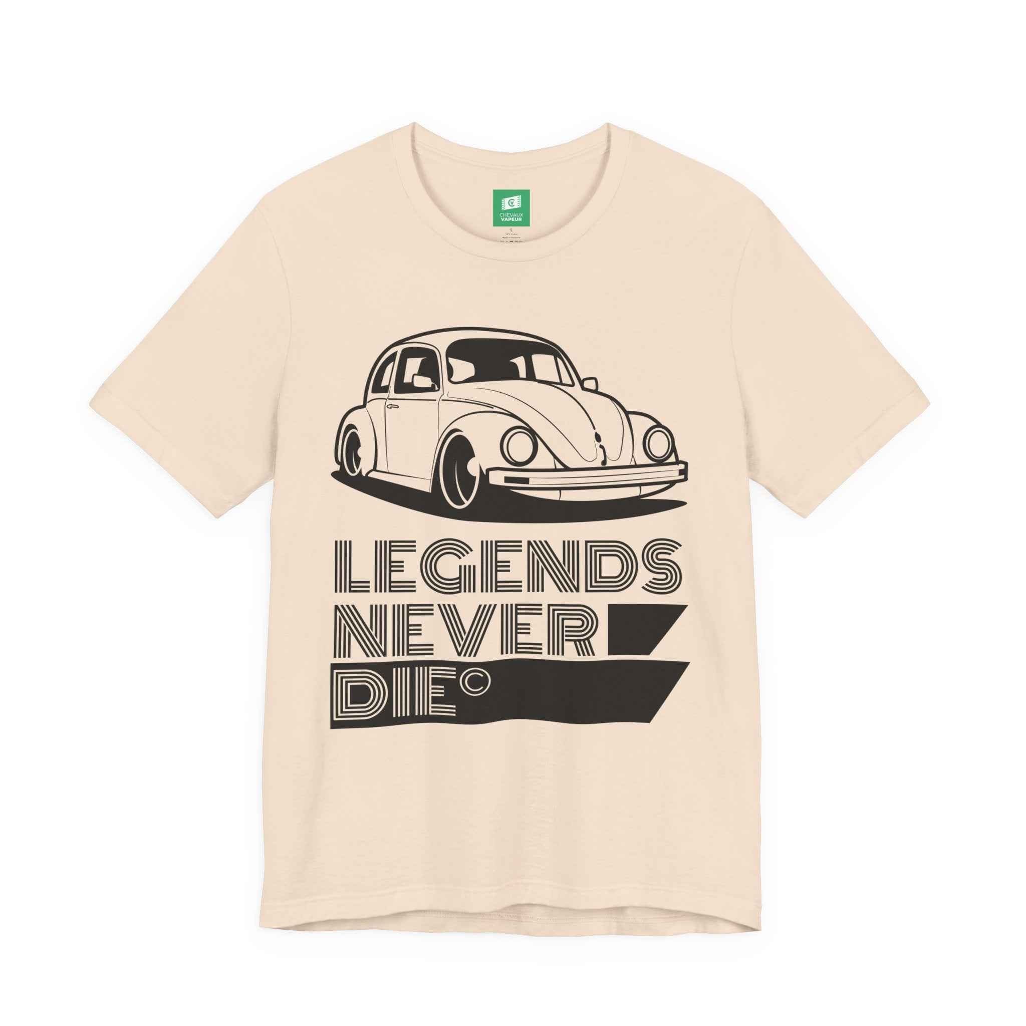 VW Beetle T-Shirt - Legends Never Die - Classic & New Beetle Tee
