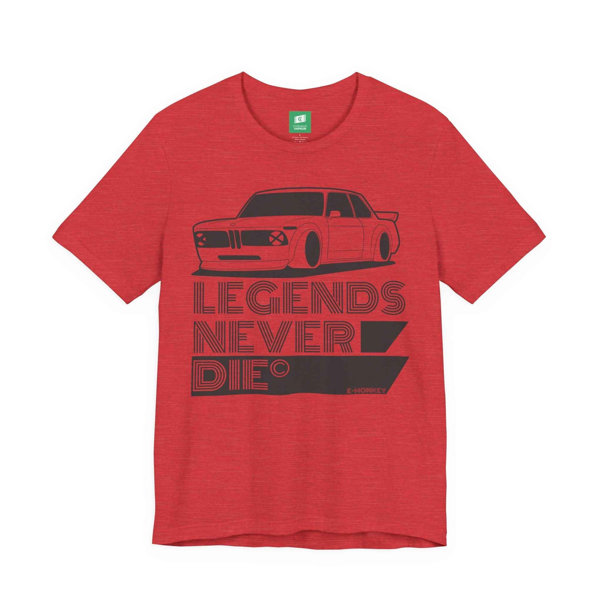 BMW 2002 T-Shirt 'Legends Never Die' - Vintage E10 Classic Car Tee