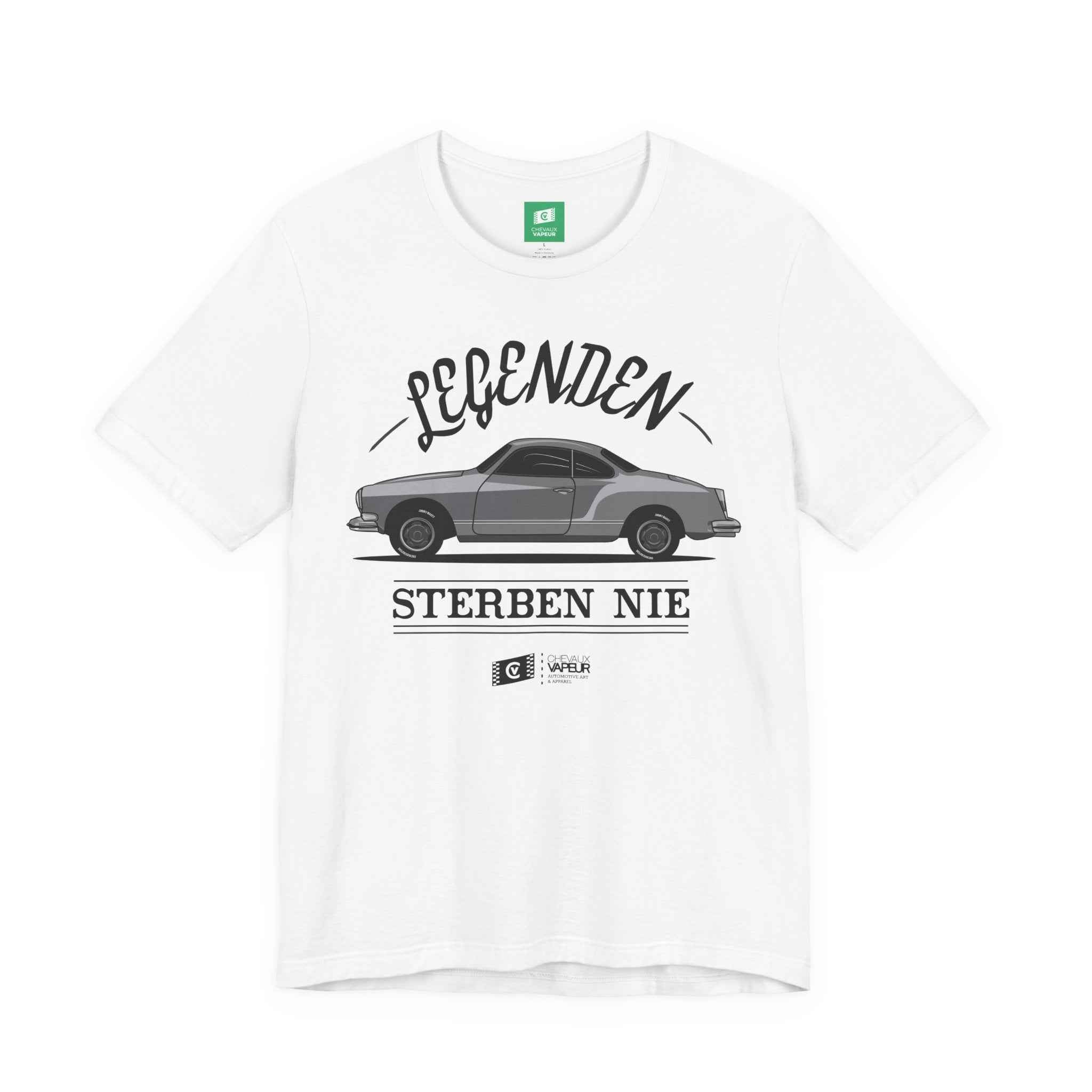 Karmann Ghia T-Shirt Legends Never Die - Classic VW Vintage Tee