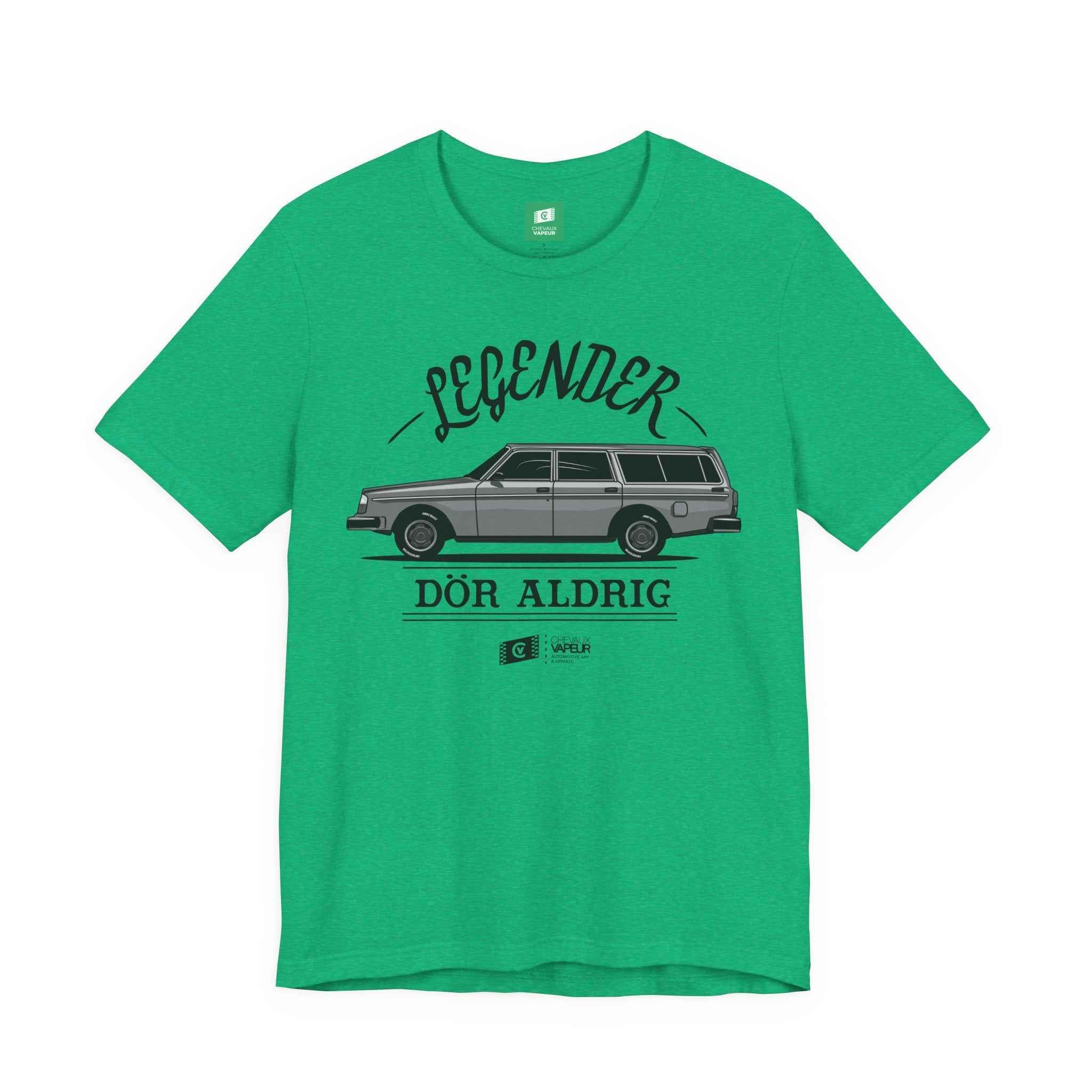 Volvo 240 Wagon T-Shirt - Legends Never Die - Retro Classic Car Tee