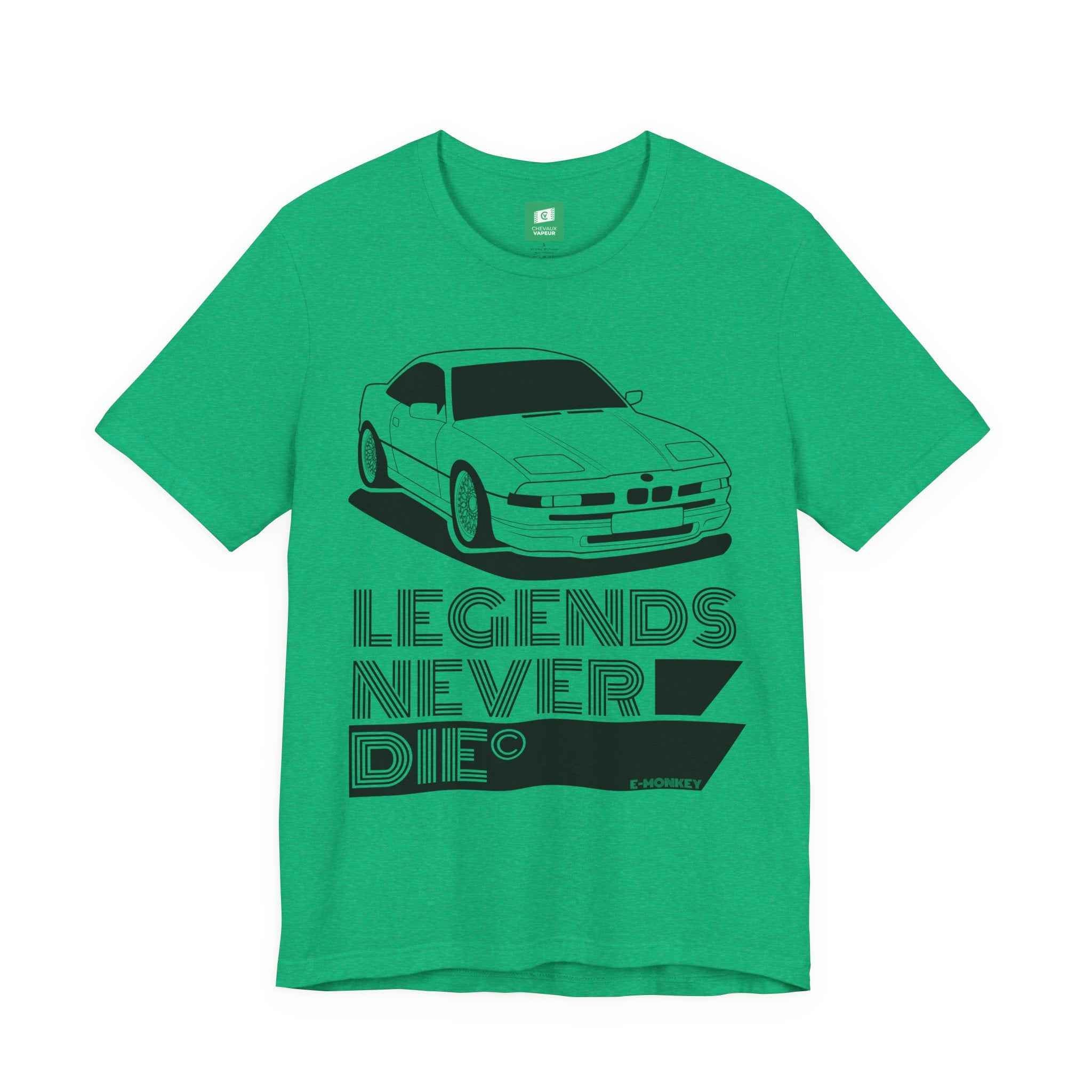 BMW E31 T-Shirt Legends Never Die - Classic 8 Series Retro Motorsport Tee