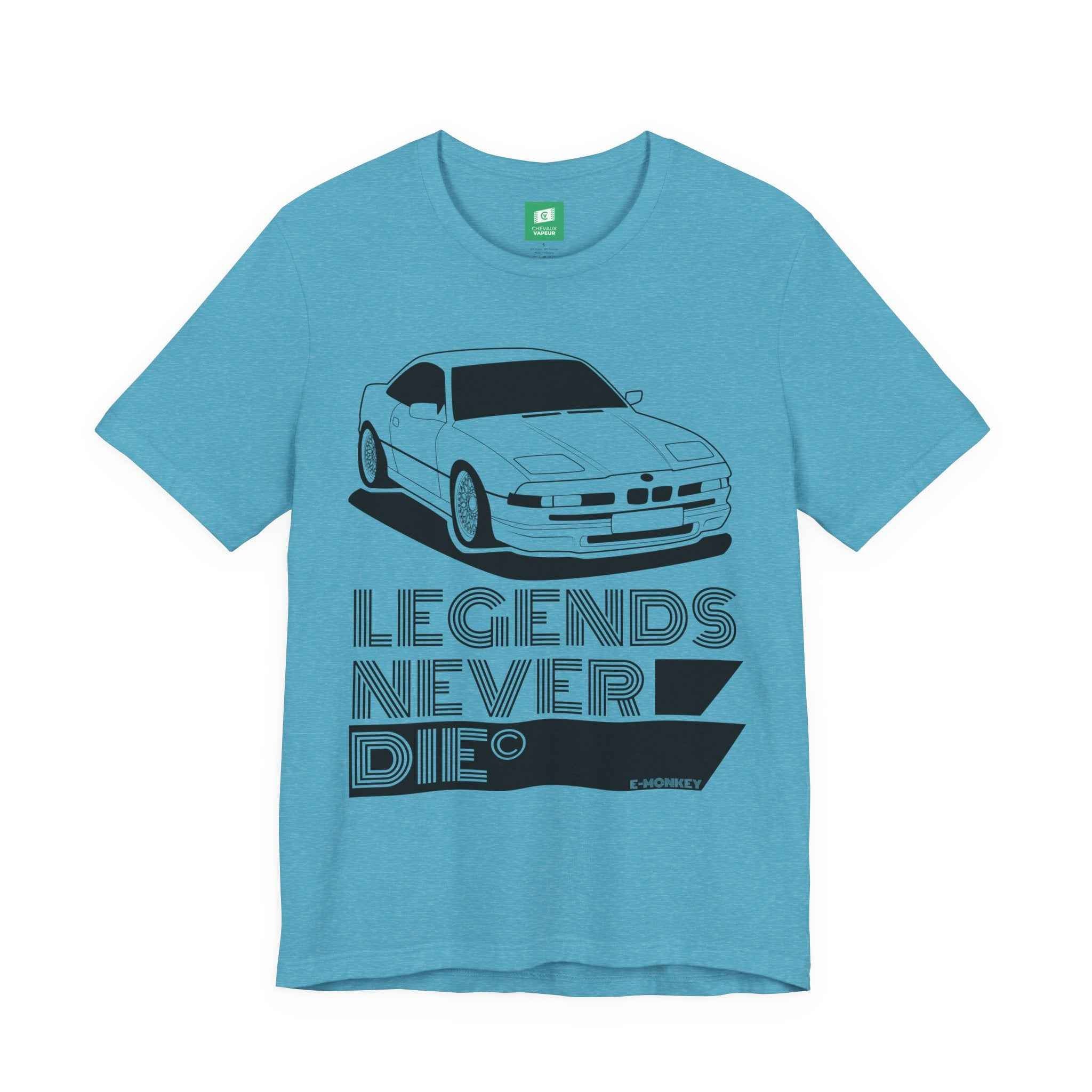 BMW E31 T-Shirt Legends Never Die - Classic 8 Series Retro Motorsport Tee