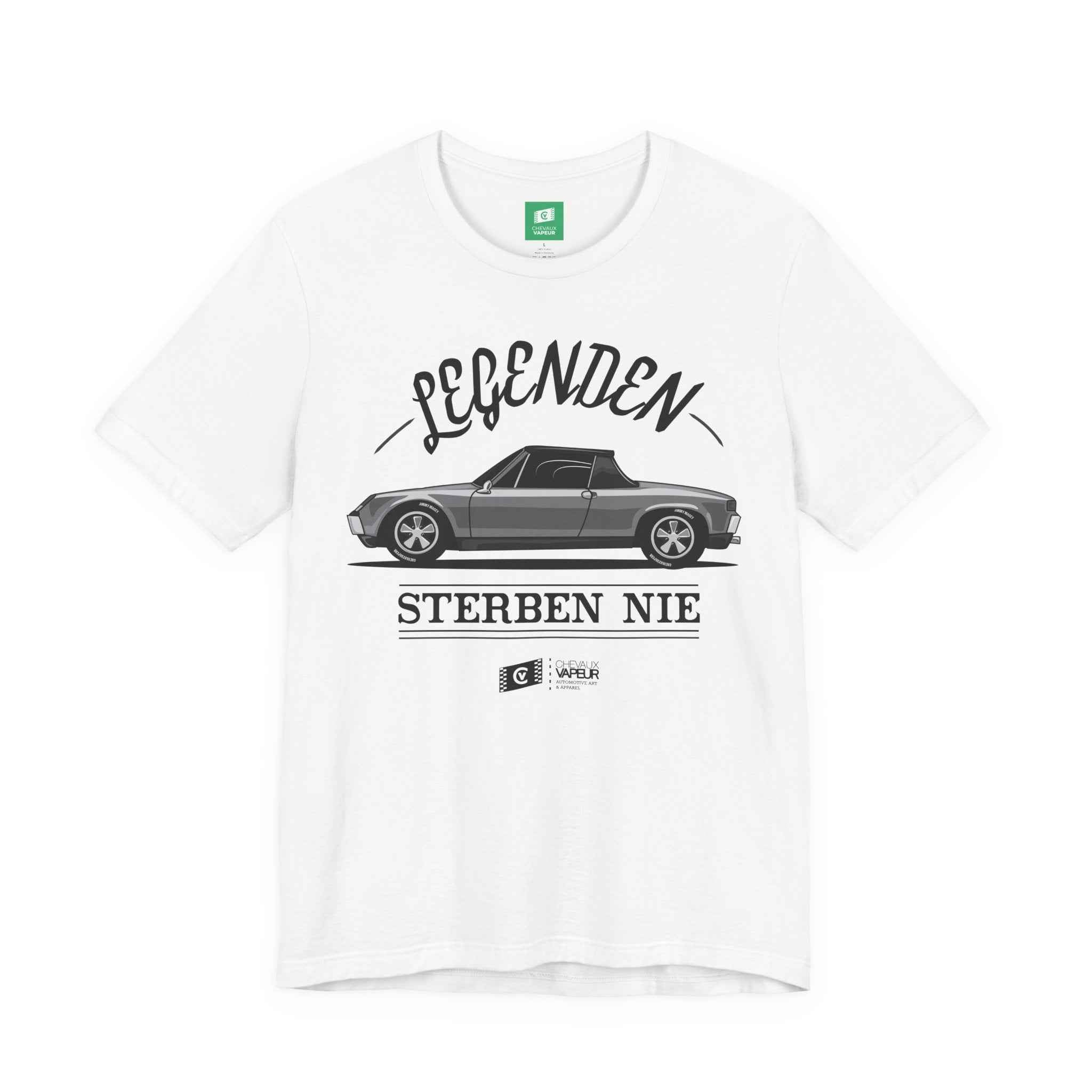 Porsche 914 T-Shirt - Legends Never Die - Retro Classic Car Tee