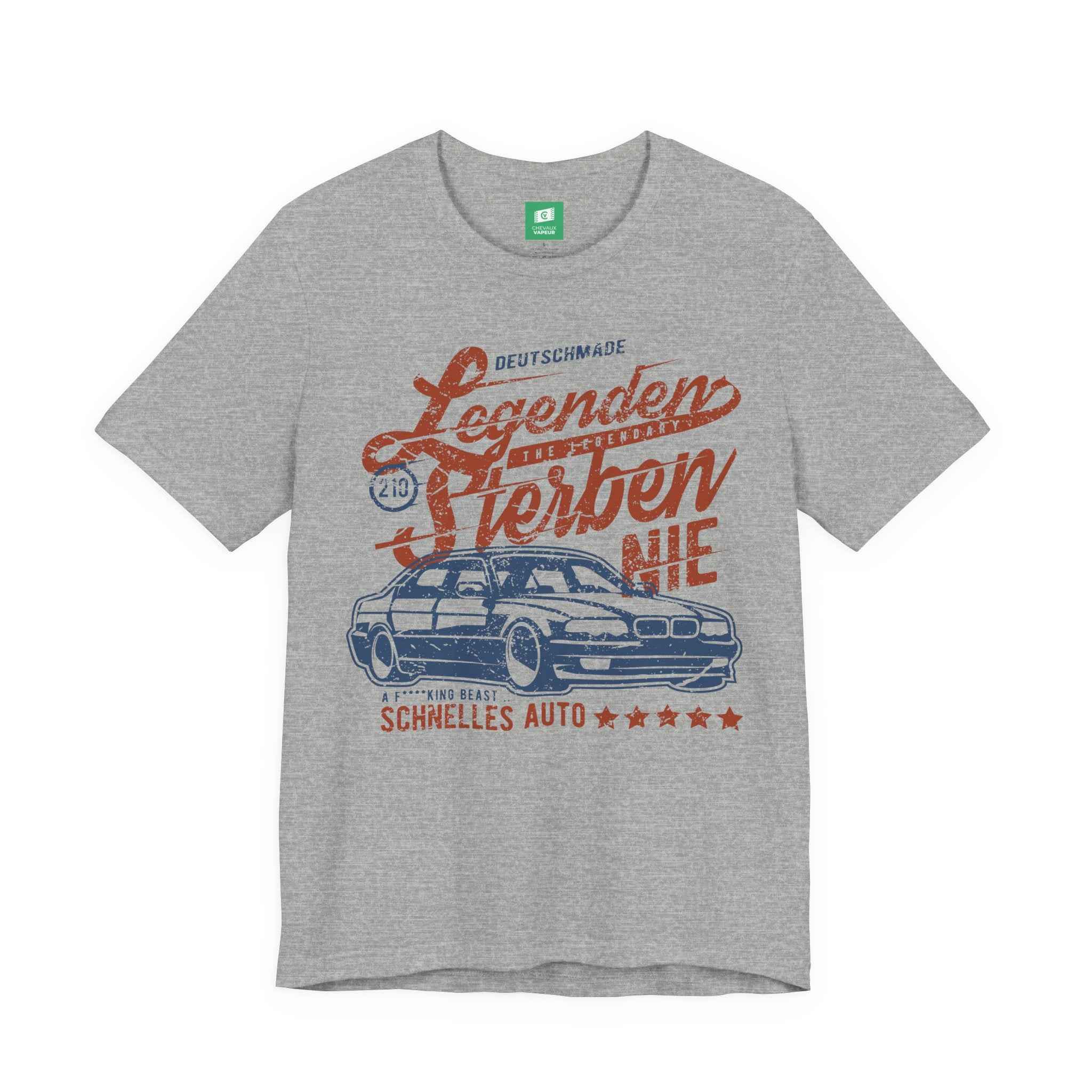 BMW E38 T-Shirt Legends Never Die - Classic 7 Series Vintage Tee