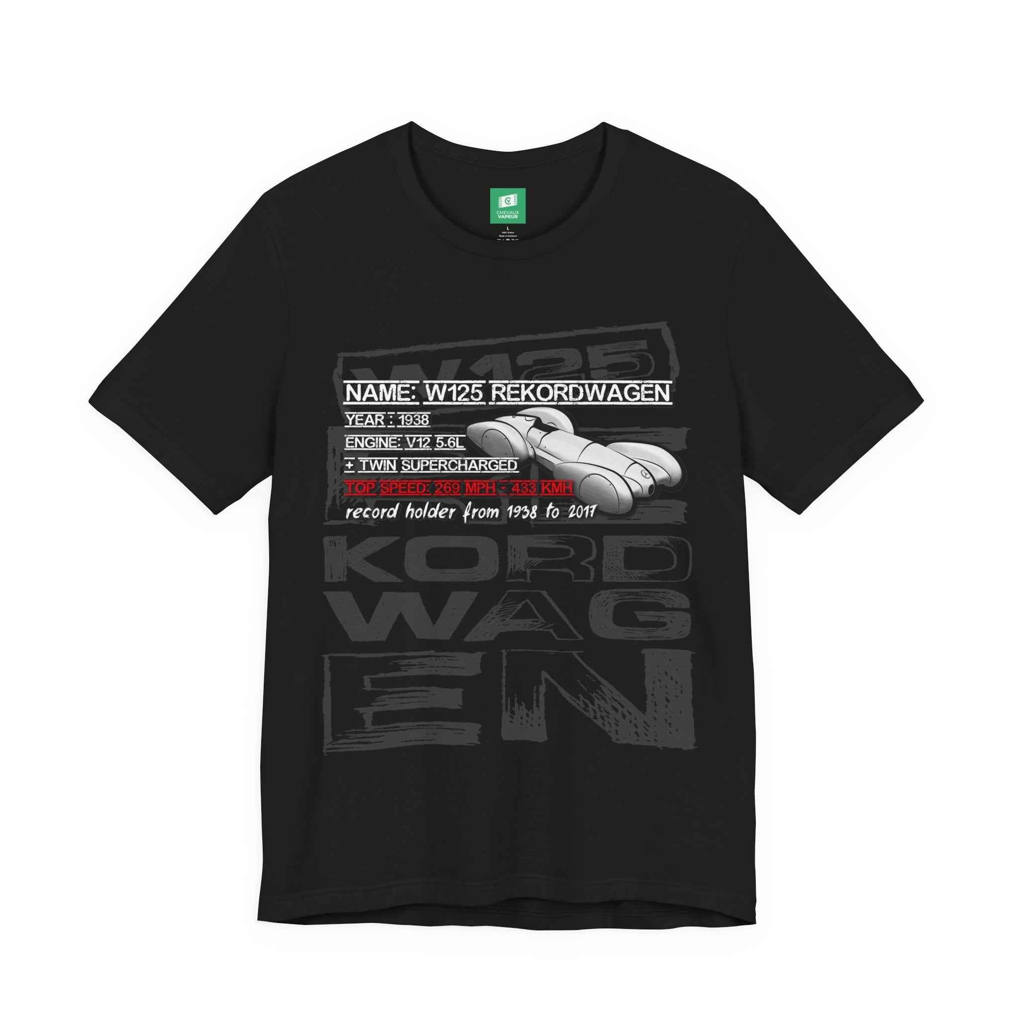 W125 Rekordwagen 1938 T-Shirt - Vintage Mercedes Racing Tee