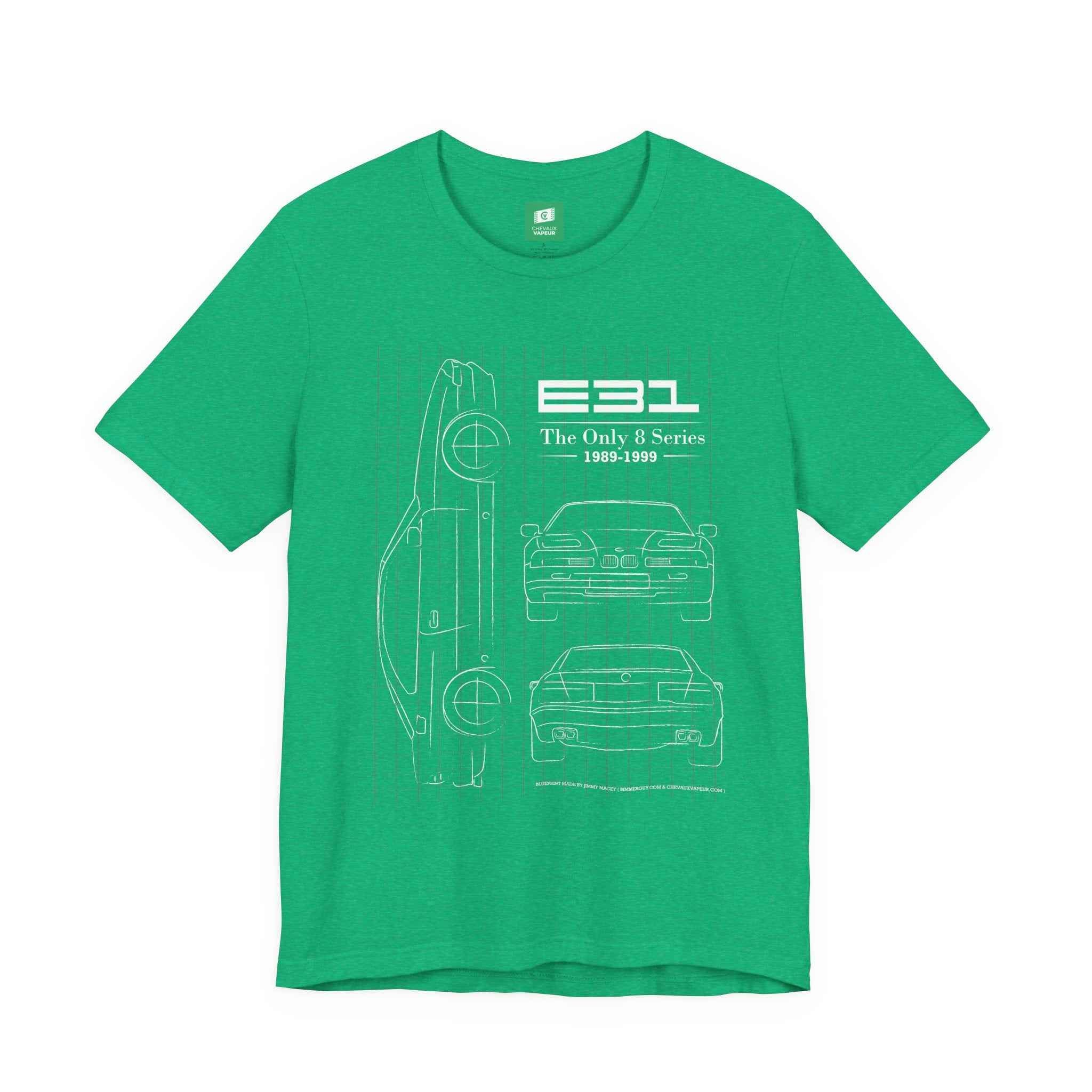 BMW E31 Blueprint T-Shirt - Classic 8 Series Coupe Tee
