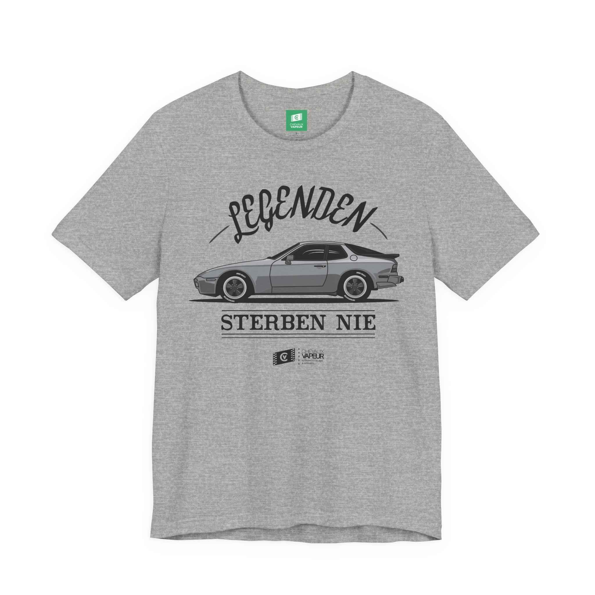 Porsche 944 T-Shirt - Legends Never Die - Retro 80s Sports Car Tee