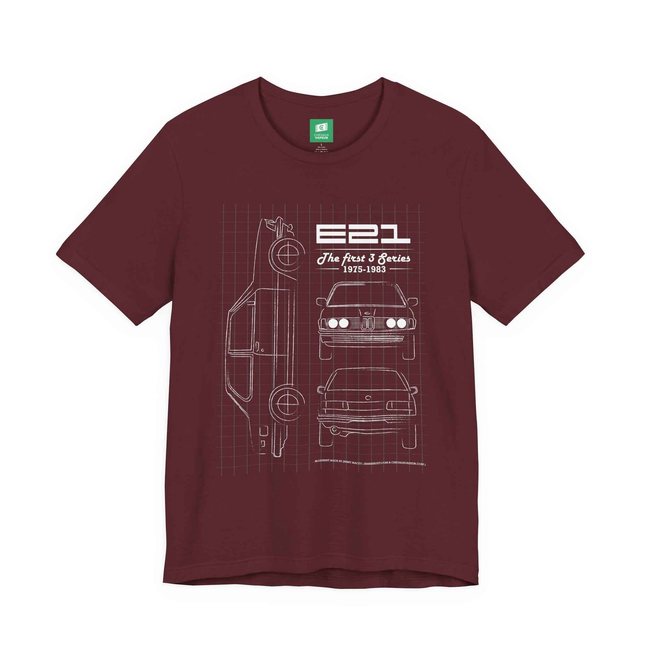 BMW E21 Blueprint T-Shirt - Classic Vintage BMW Tee