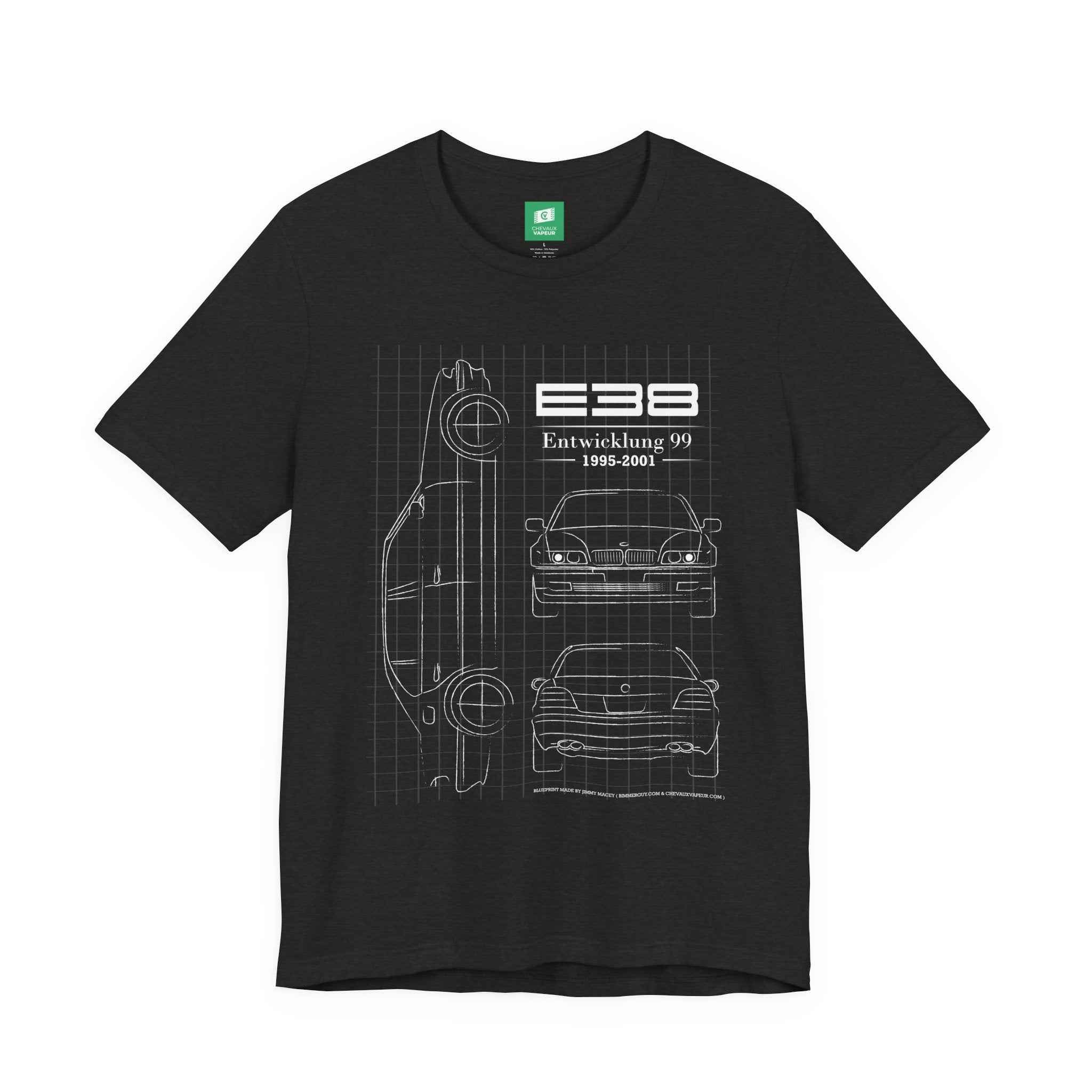BMW E38 Blueprint T-Shirt - Classic 7 Series Tee