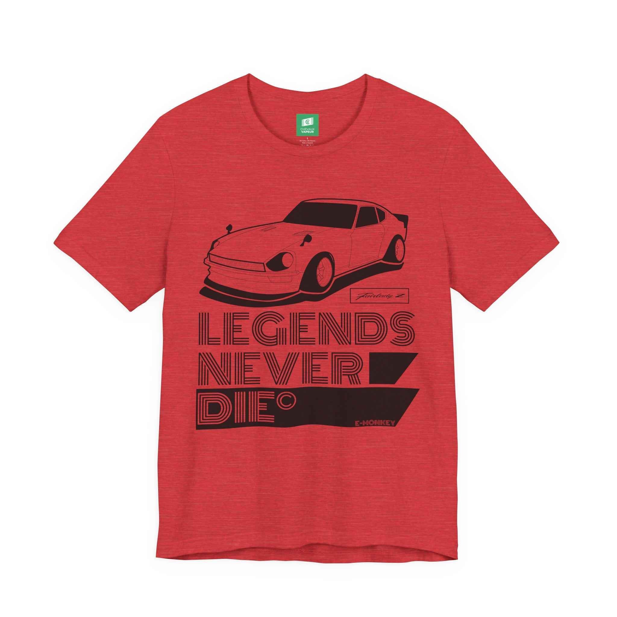 Fairlady Z T-Shirt Legends Never Die - Classic Datsun Z Car Tee