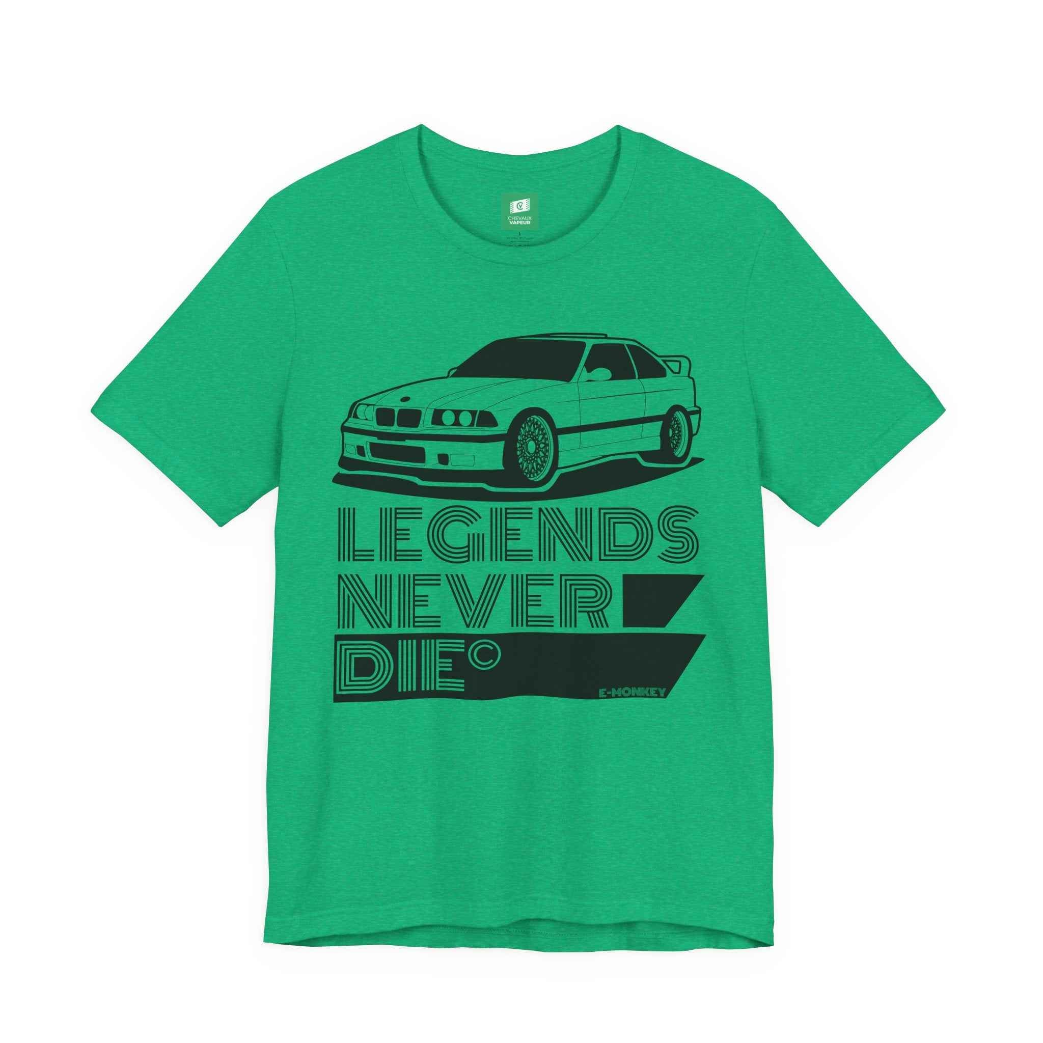 BMW E36 M3 T-Shirt Legends Never Die - Classic Motorsport Retro Tee
