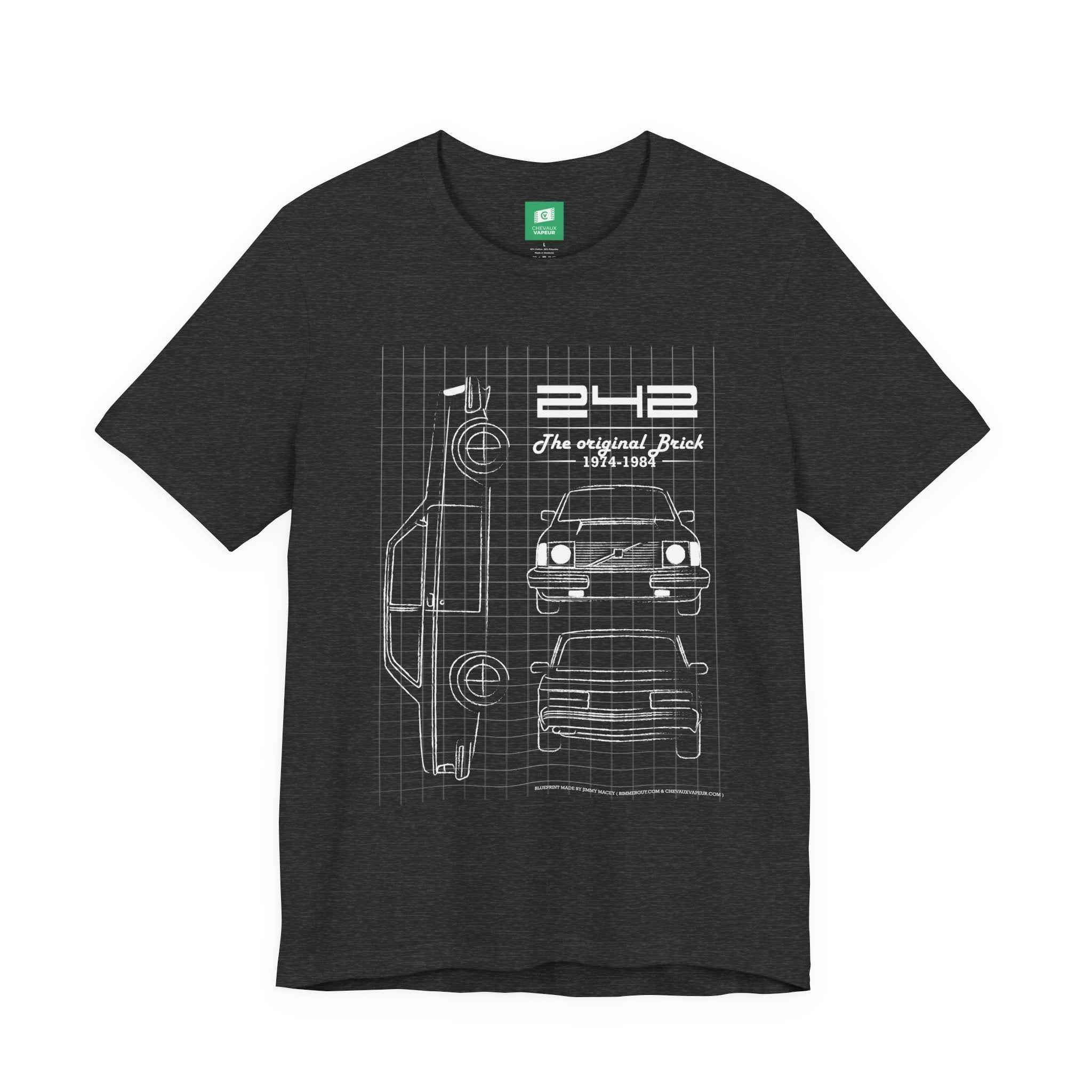 Volvo 242 Blueprint T-Shirt - Classic Volvo 240 Tee