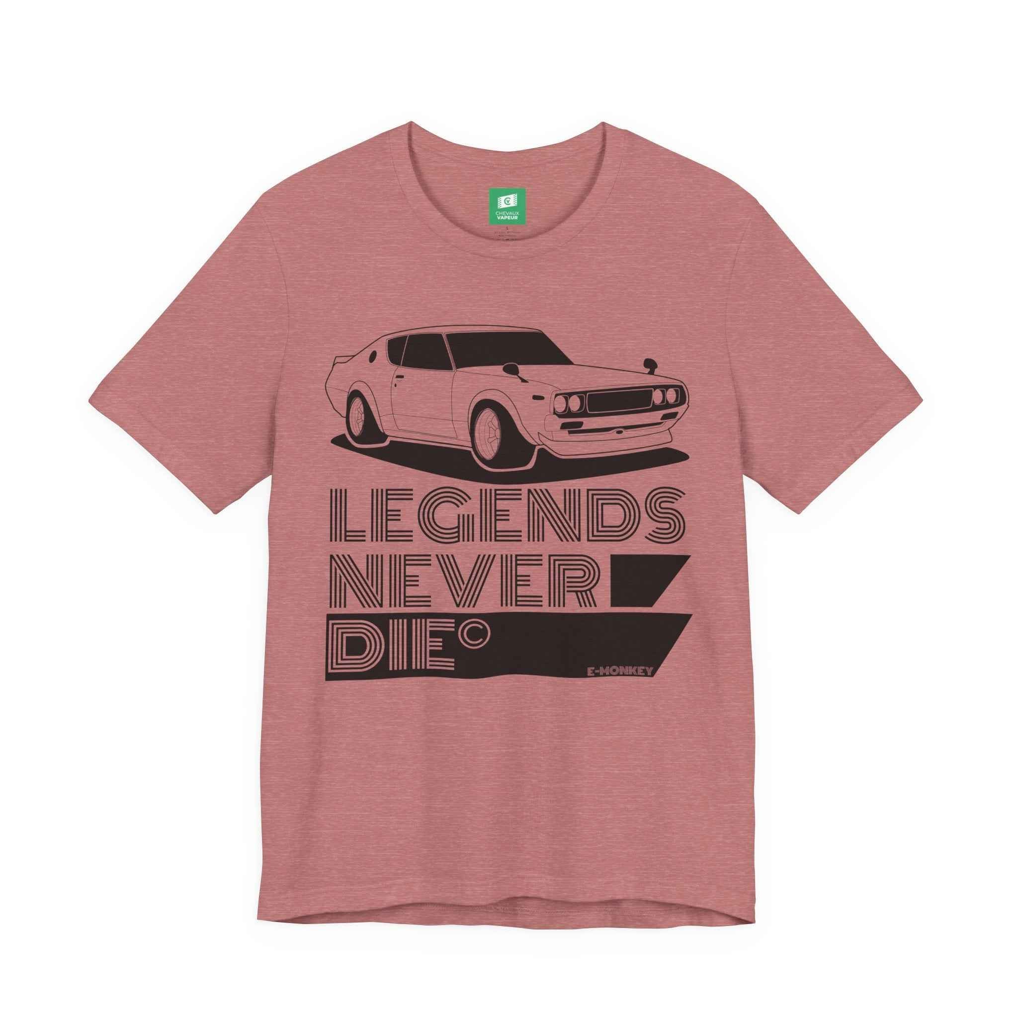 Hakosuka Nissan GT-R T-Shirt 'Legends Never Die' - Classic Skyline JDM Car Tee