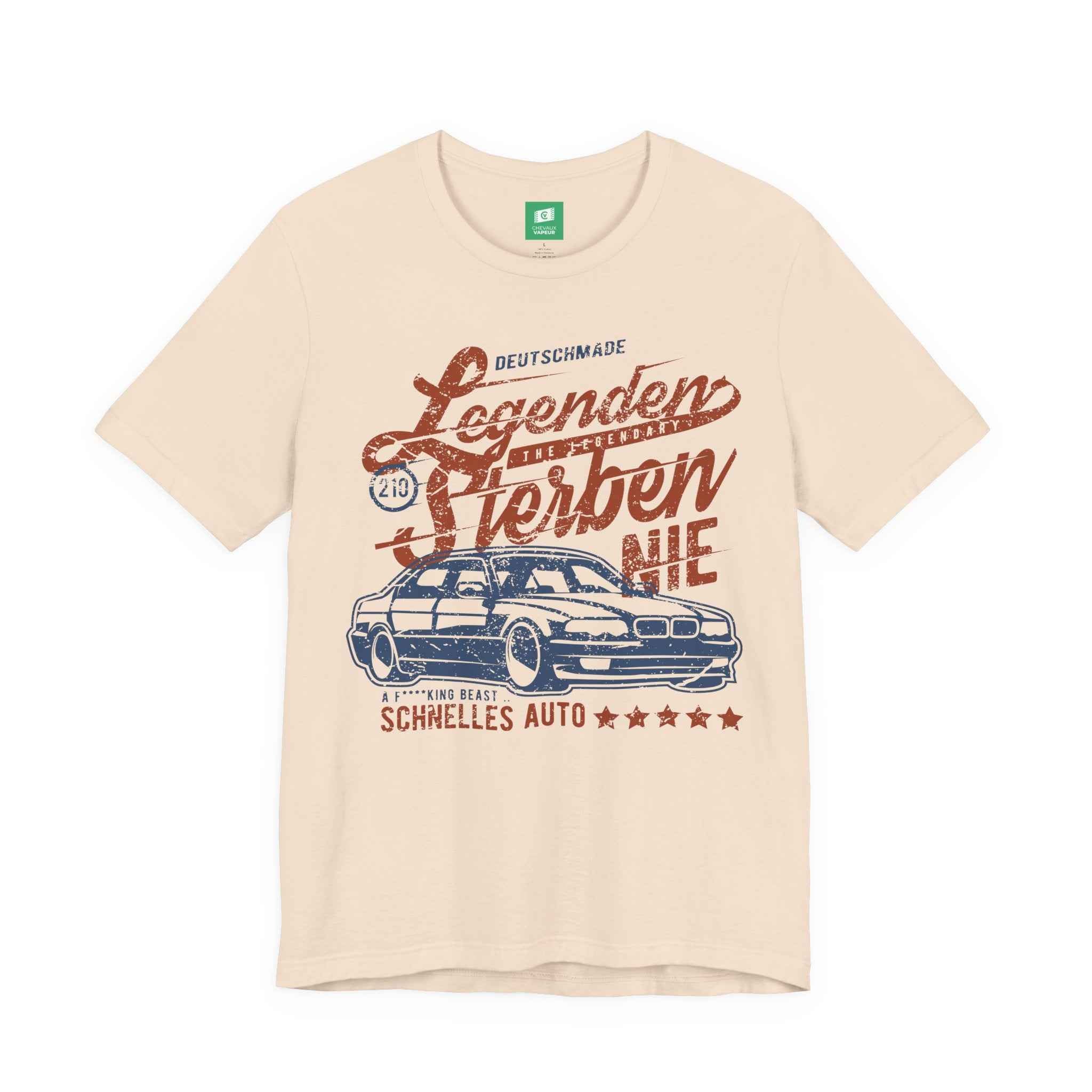 BMW E38 T-Shirt Legends Never Die - Classic 7 Series Vintage Tee