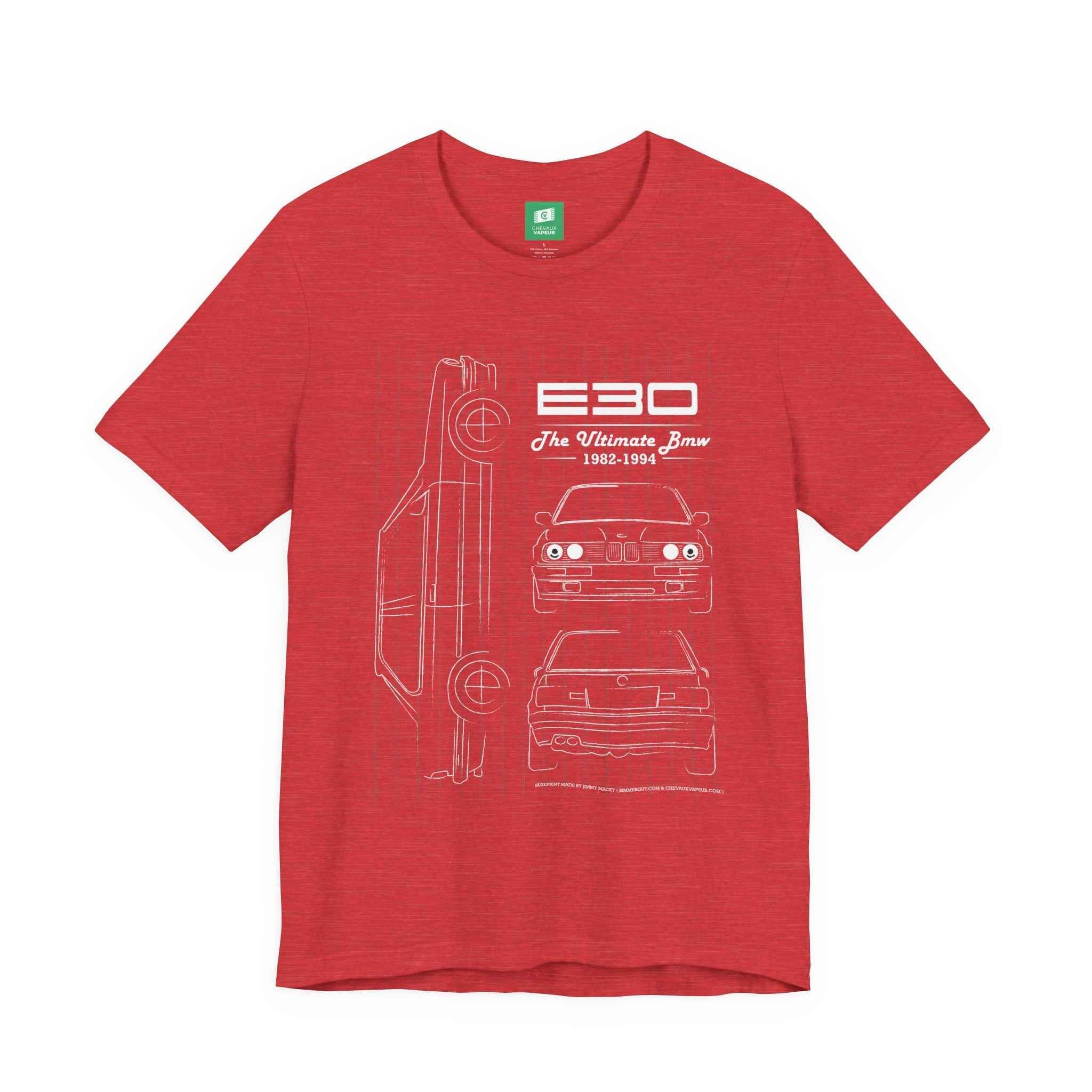 BMW E30 Blueprint T-Shirt - Classic 3 Series Coupe Tee