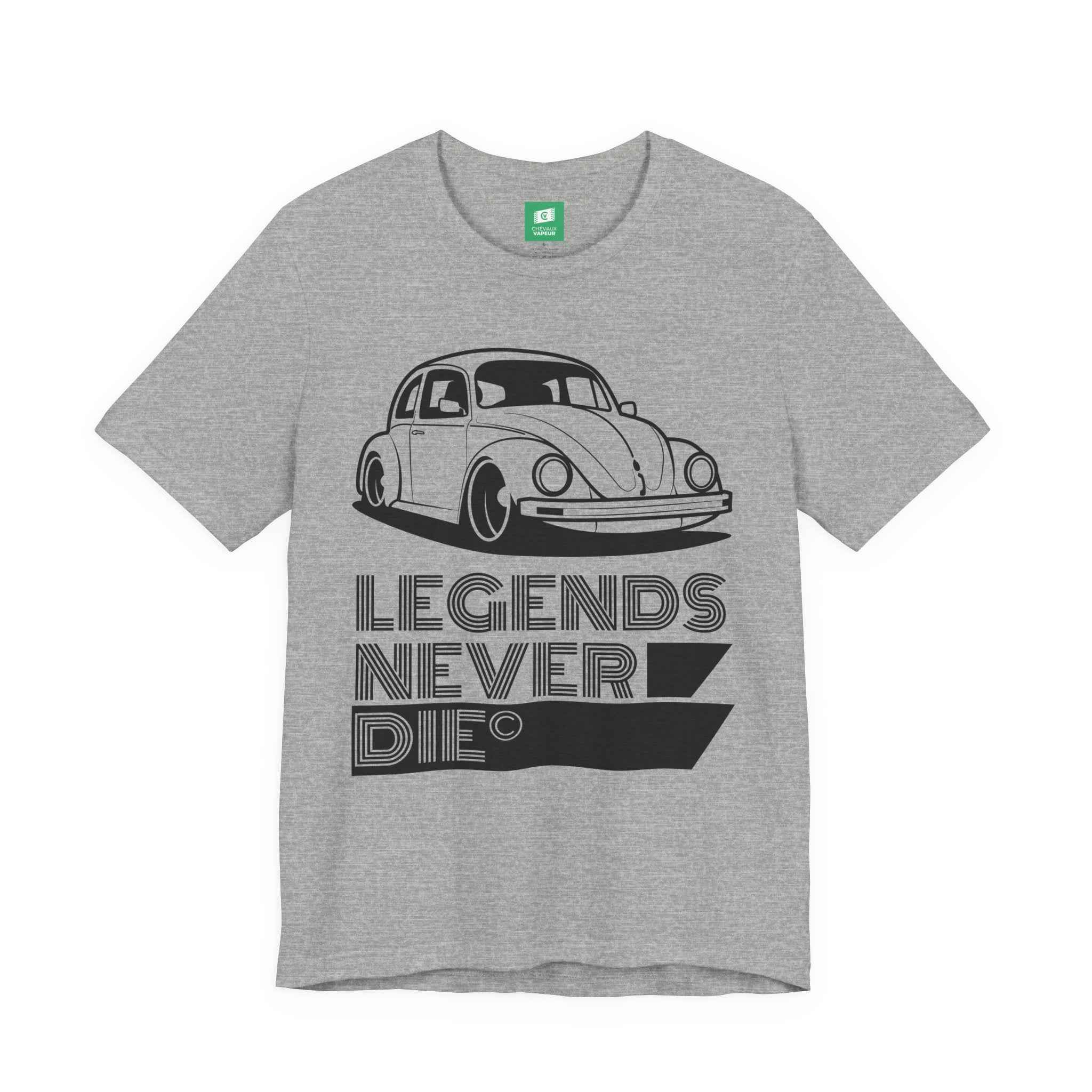 VW Beetle T-Shirt - Legends Never Die - Classic & New Beetle Tee
