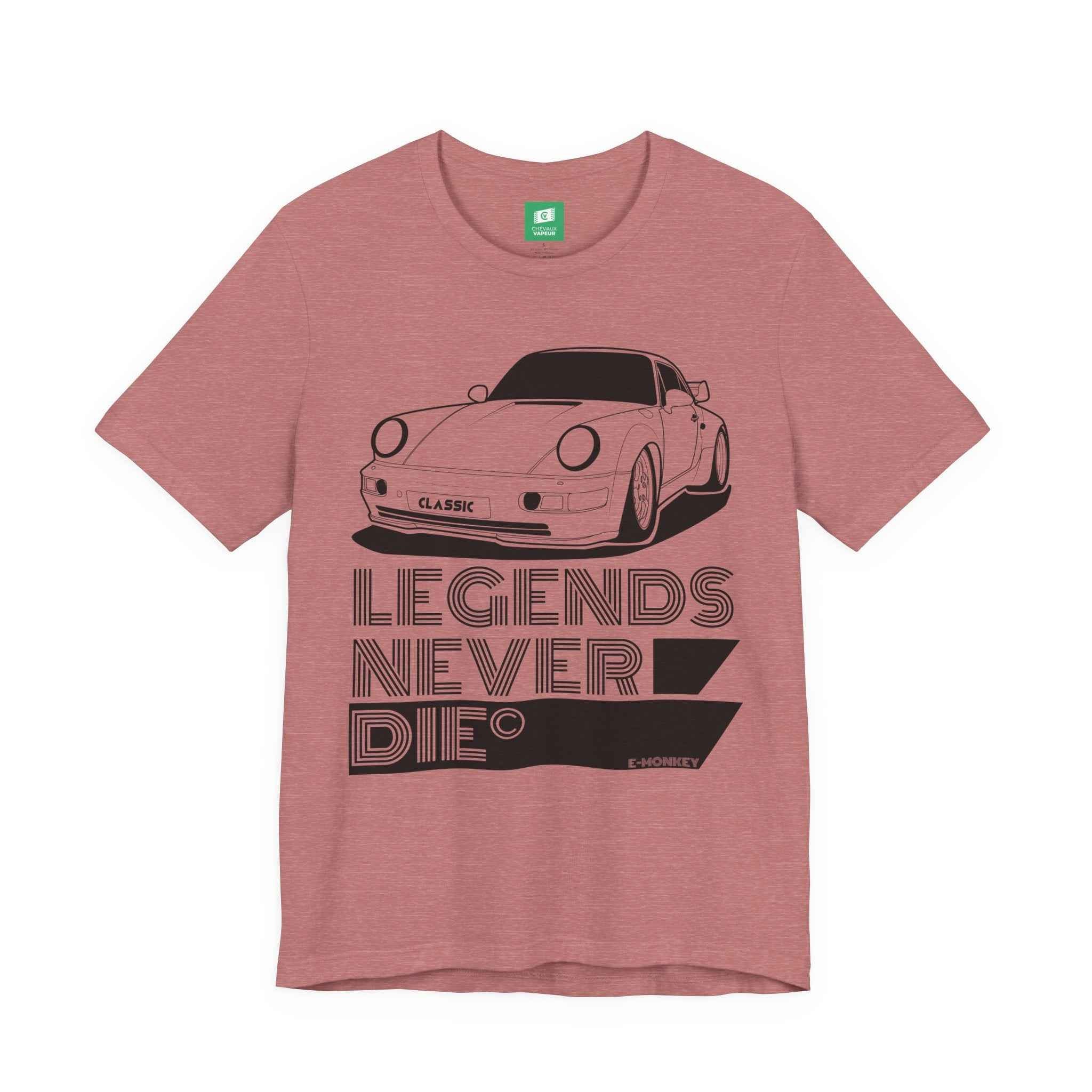 Porsche 911 T-Shirt Legends Never Die - Classic Aircooled Car Tee