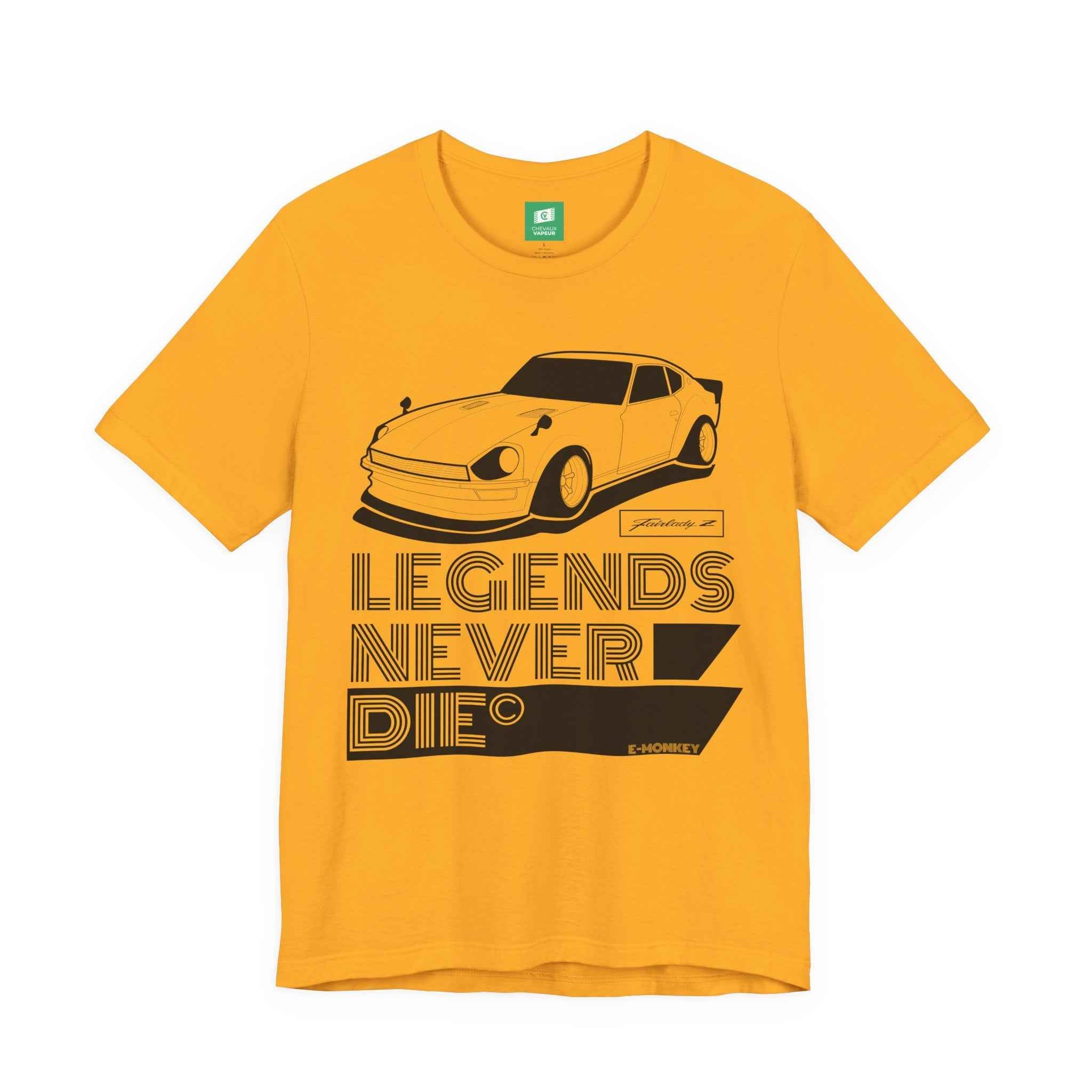 Fairlady Z T-Shirt Legends Never Die - Classic Datsun Z Car Tee