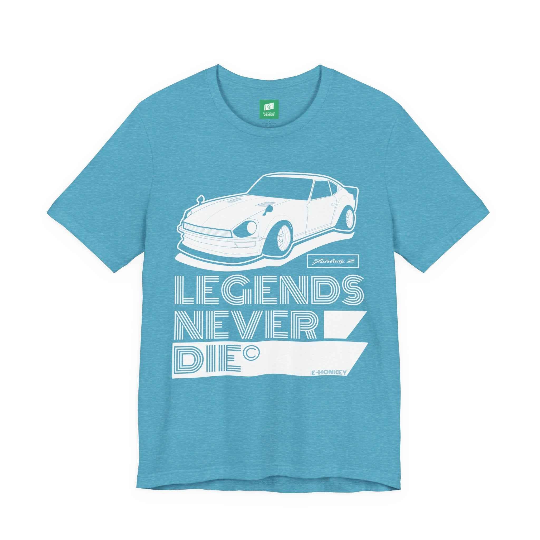 Fairlady Z T-Shirt Legends Never Die - Classic Datsun Z Car Tee