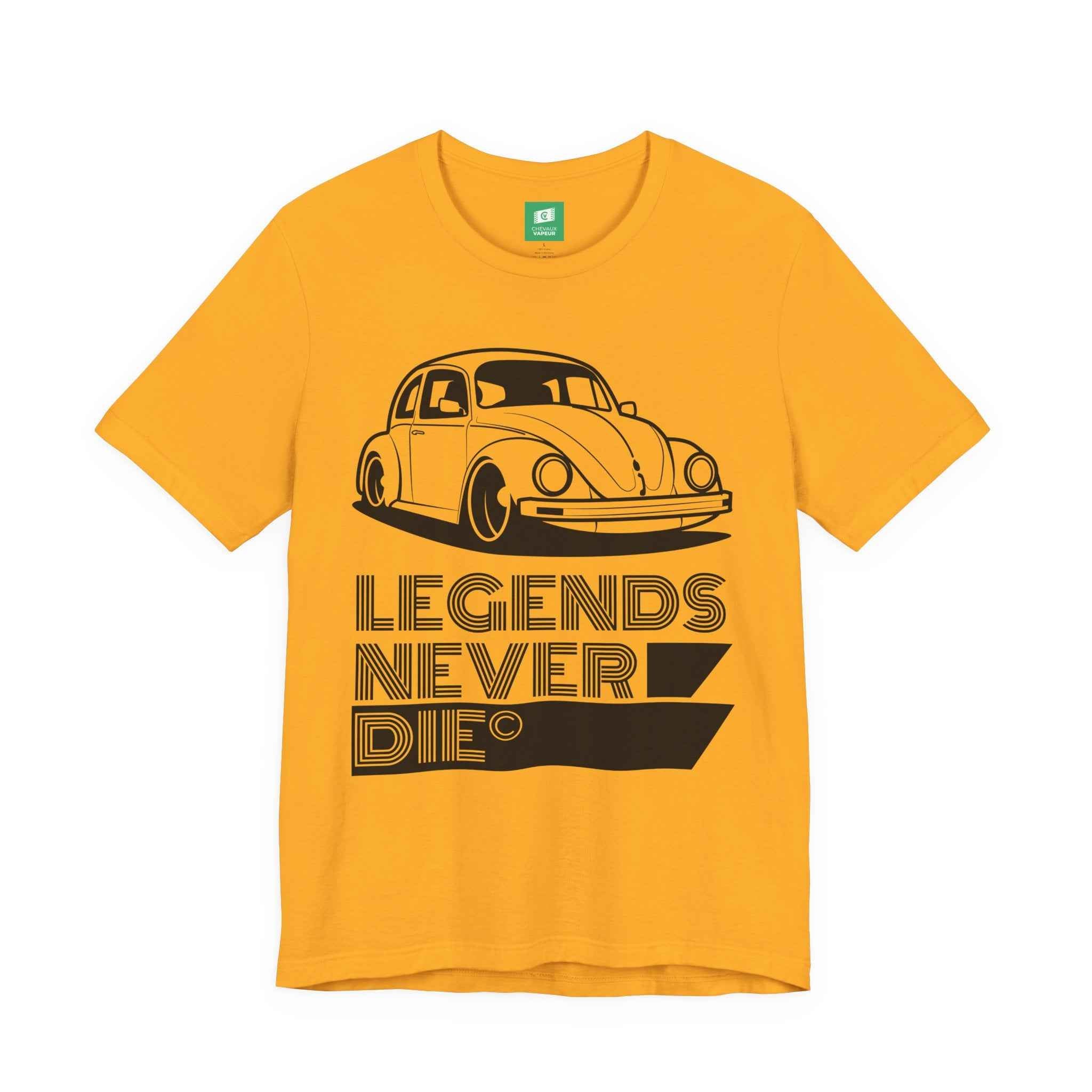 VW Beetle T-Shirt - Legends Never Die - Classic & New Beetle Tee