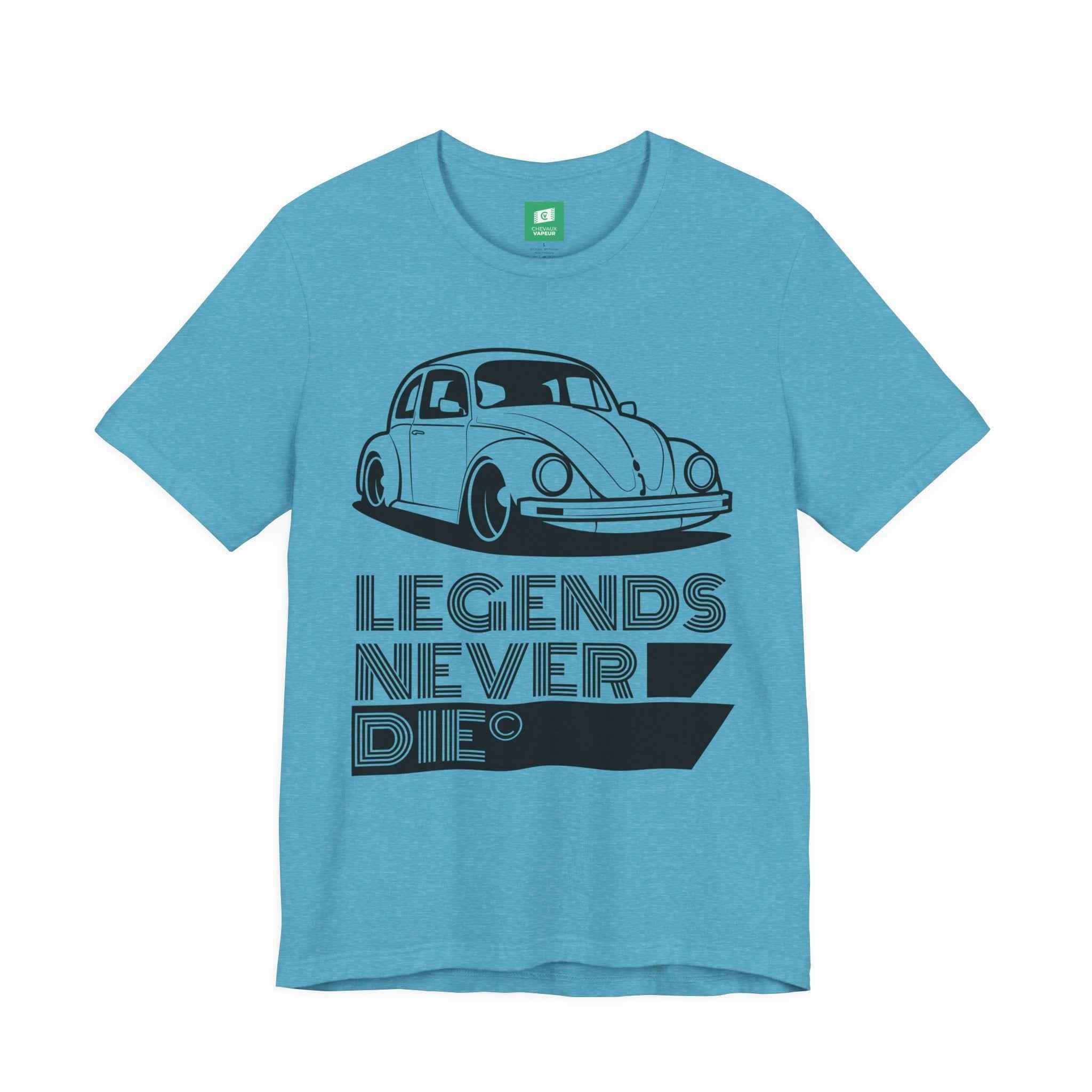 VW Beetle T-Shirt - Legends Never Die - Classic & New Beetle Tee