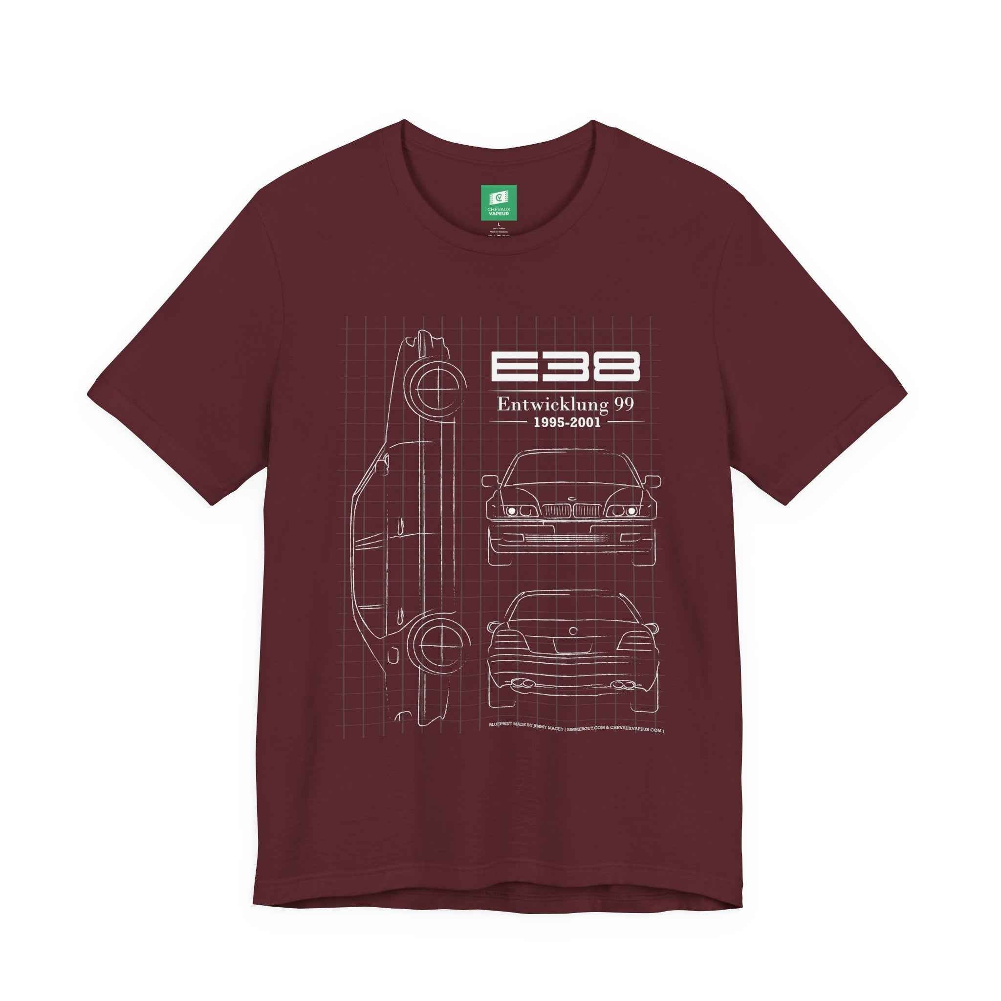 BMW E38 Blueprint T-Shirt - Classic 7 Series Tee