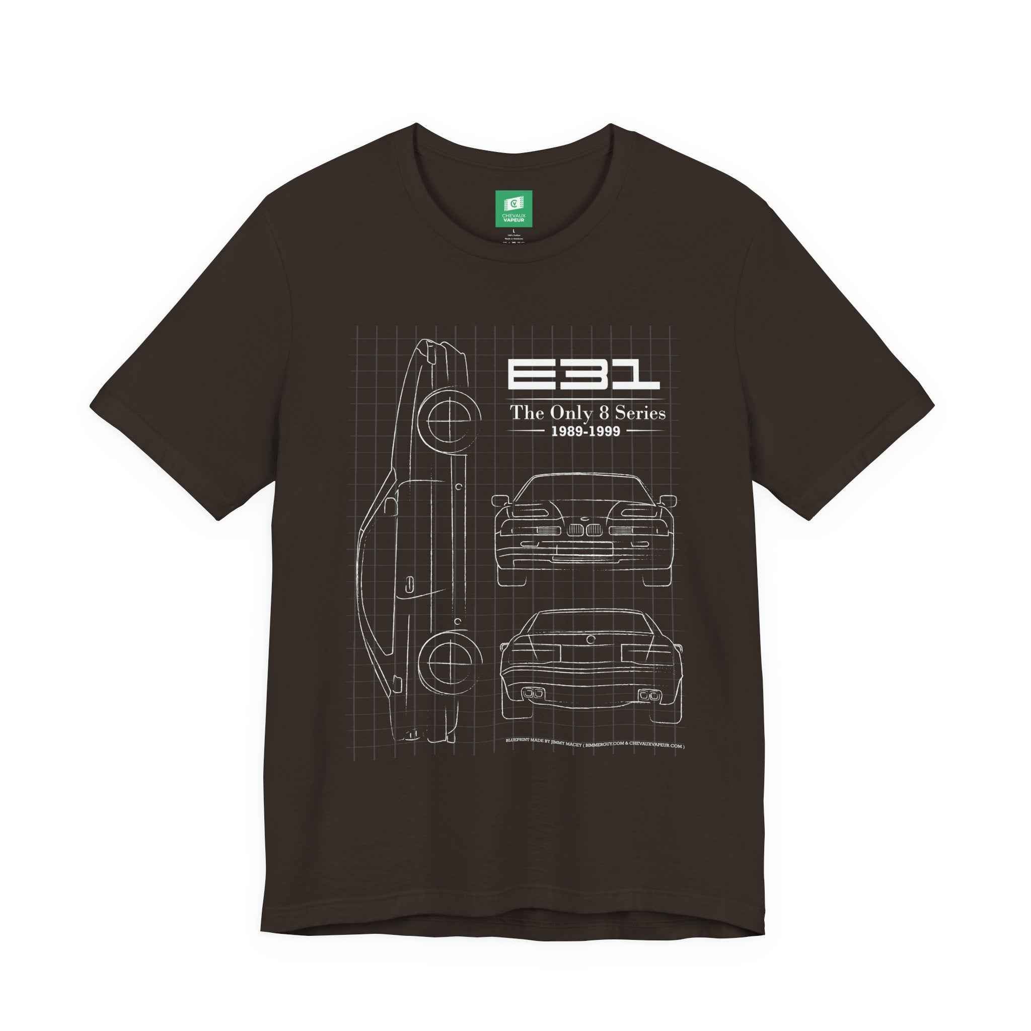 BMW E31 Blueprint T-Shirt - Classic 8 Series Coupe Tee