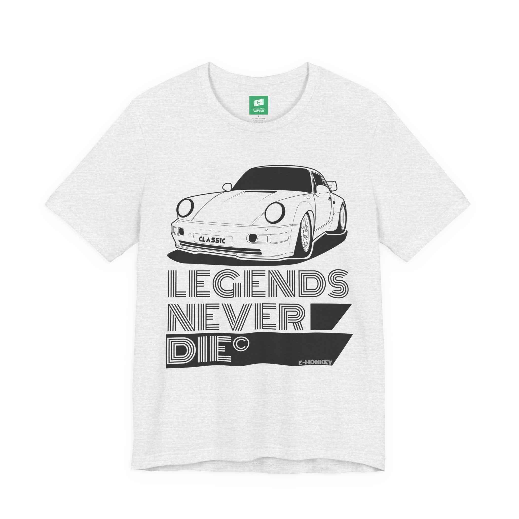 Porsche 911 T-Shirt Legends Never Die - Classic Aircooled Car Tee
