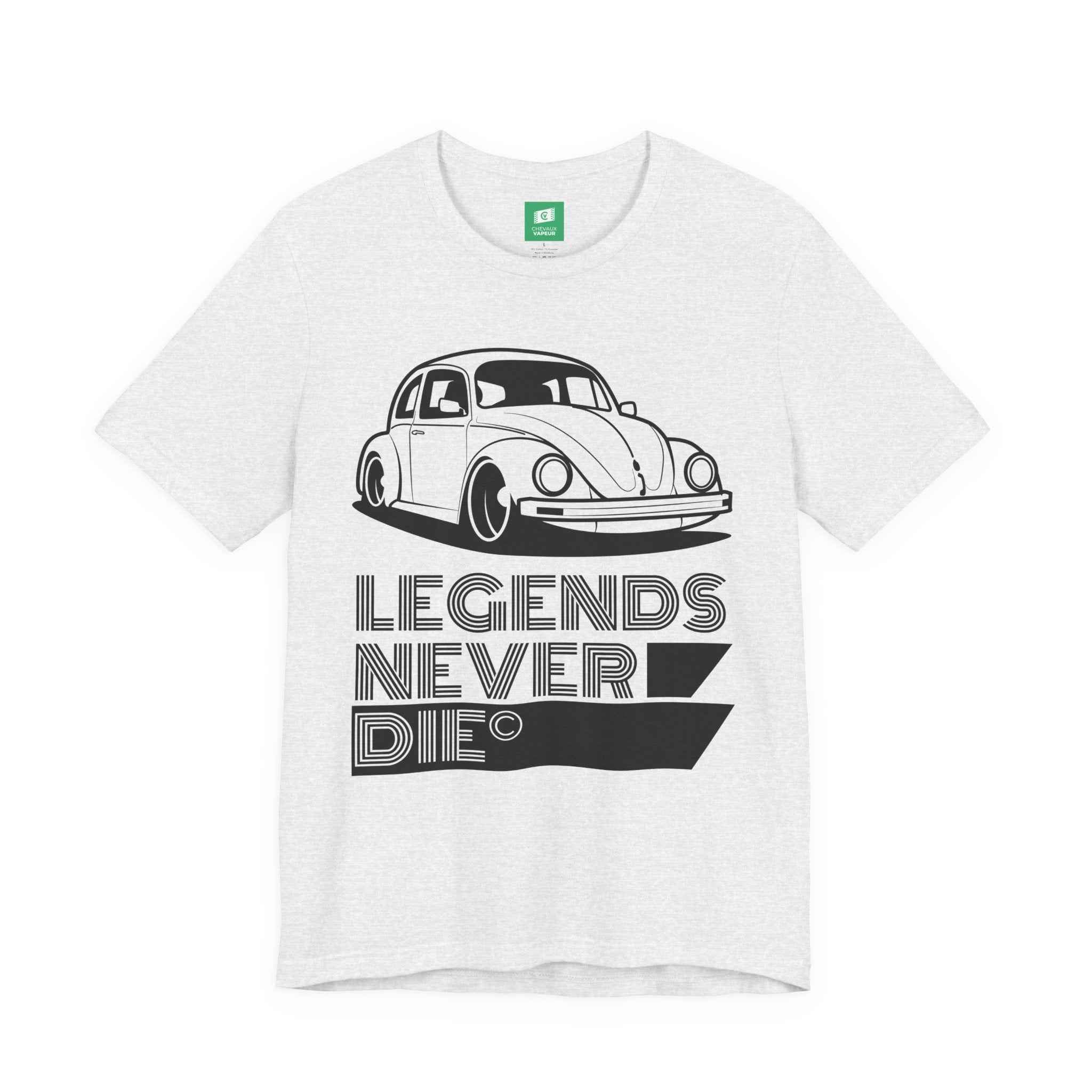 VW Beetle T-Shirt - Legends Never Die - Classic & New Beetle Tee