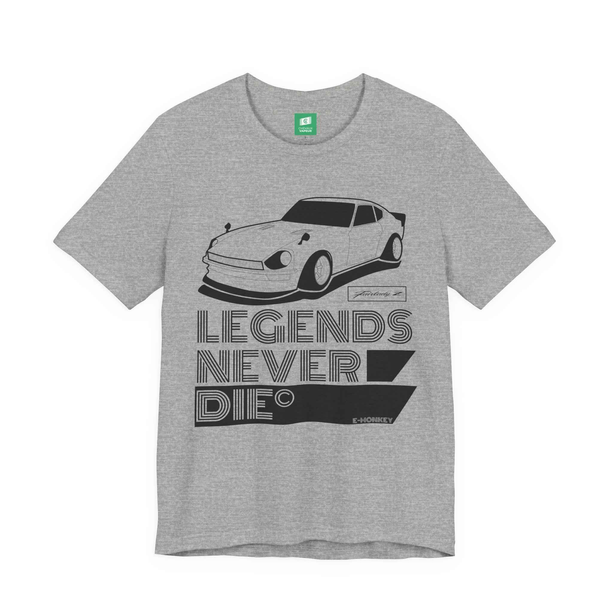 Fairlady Z T-Shirt Legends Never Die - Classic Datsun Z Car Tee