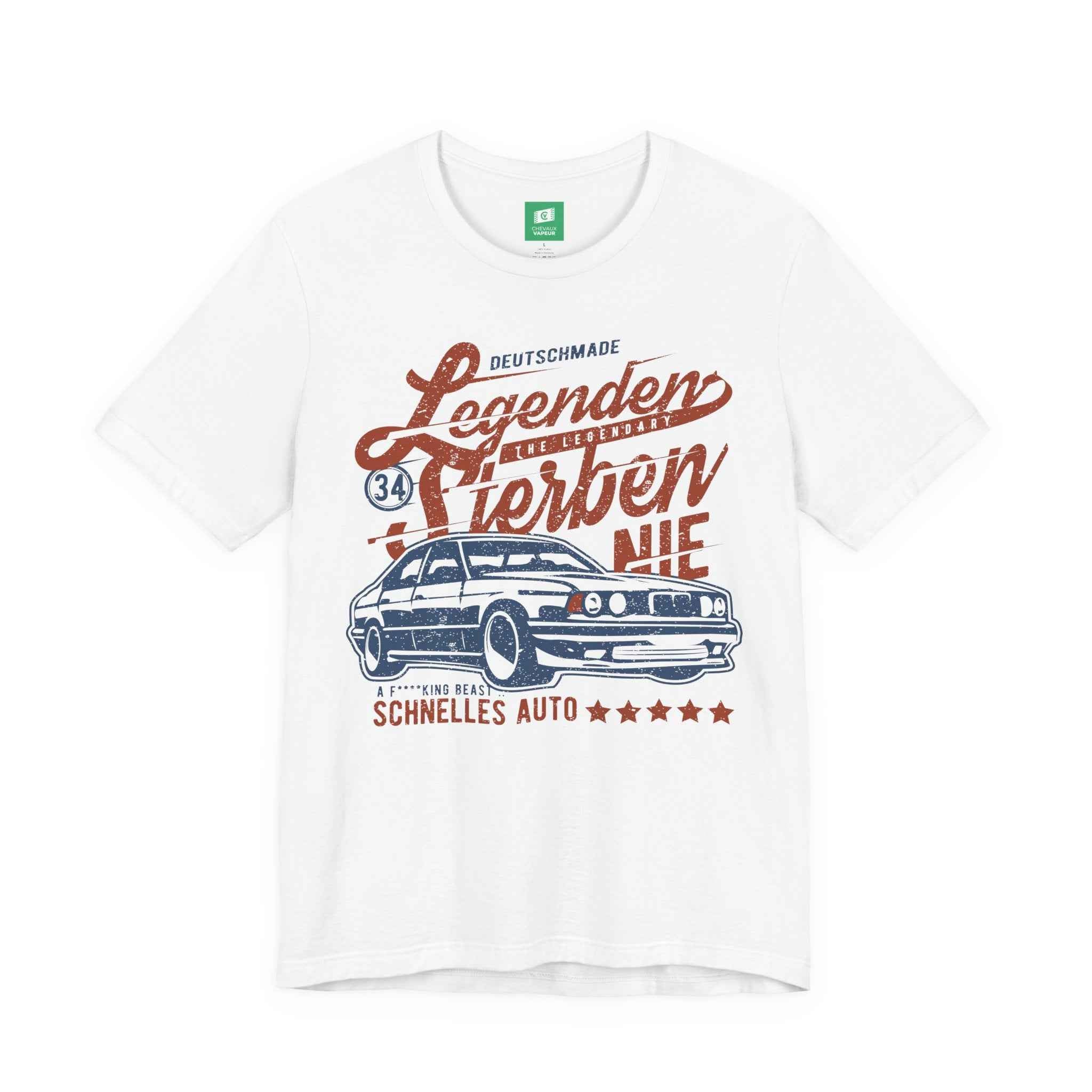 BMW E34 M5 T-Shirt - Legends Never Die  - Classic 5 Series Vintage Tee